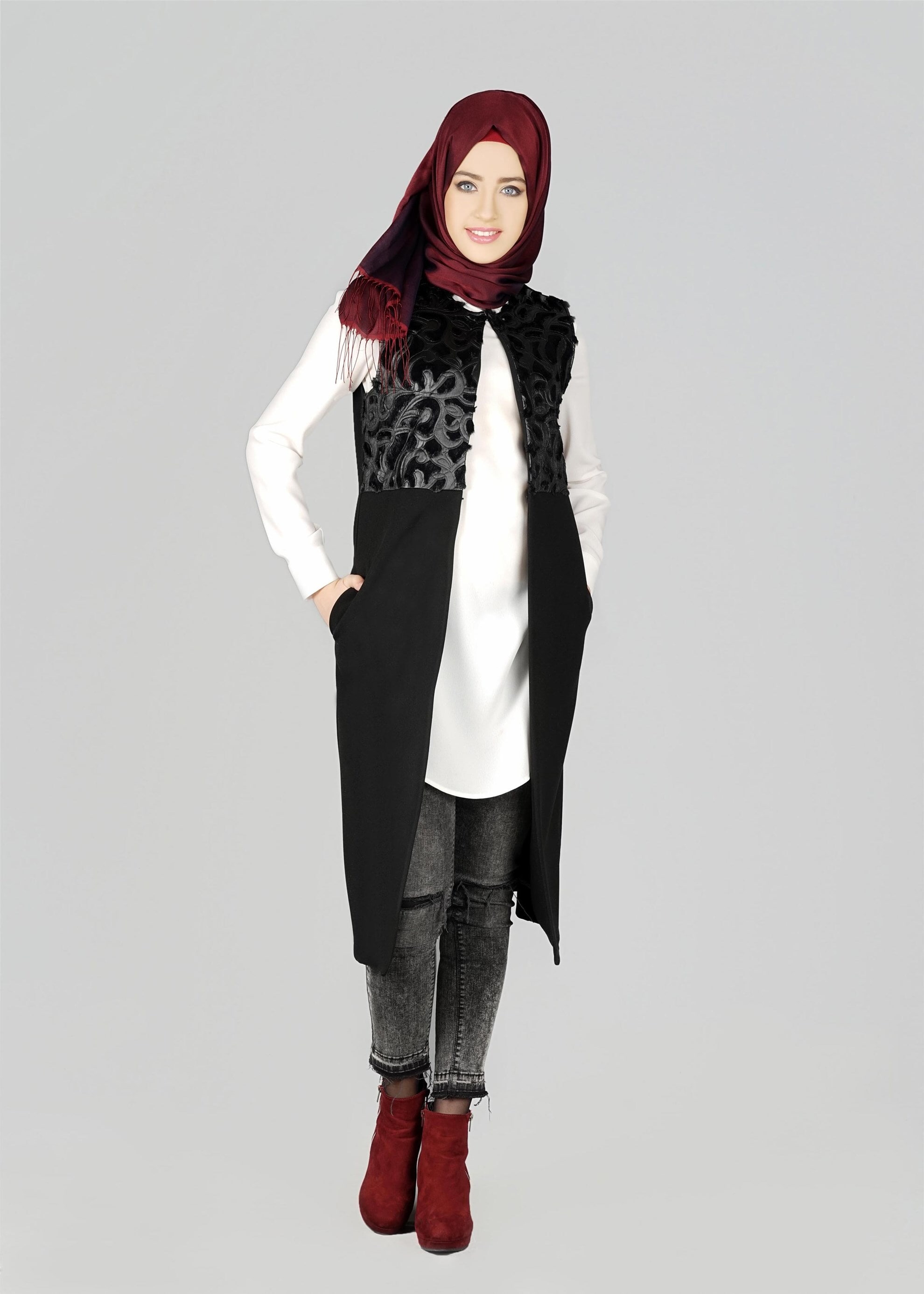 Tesettür giyim SİYAH 4970 YELEK