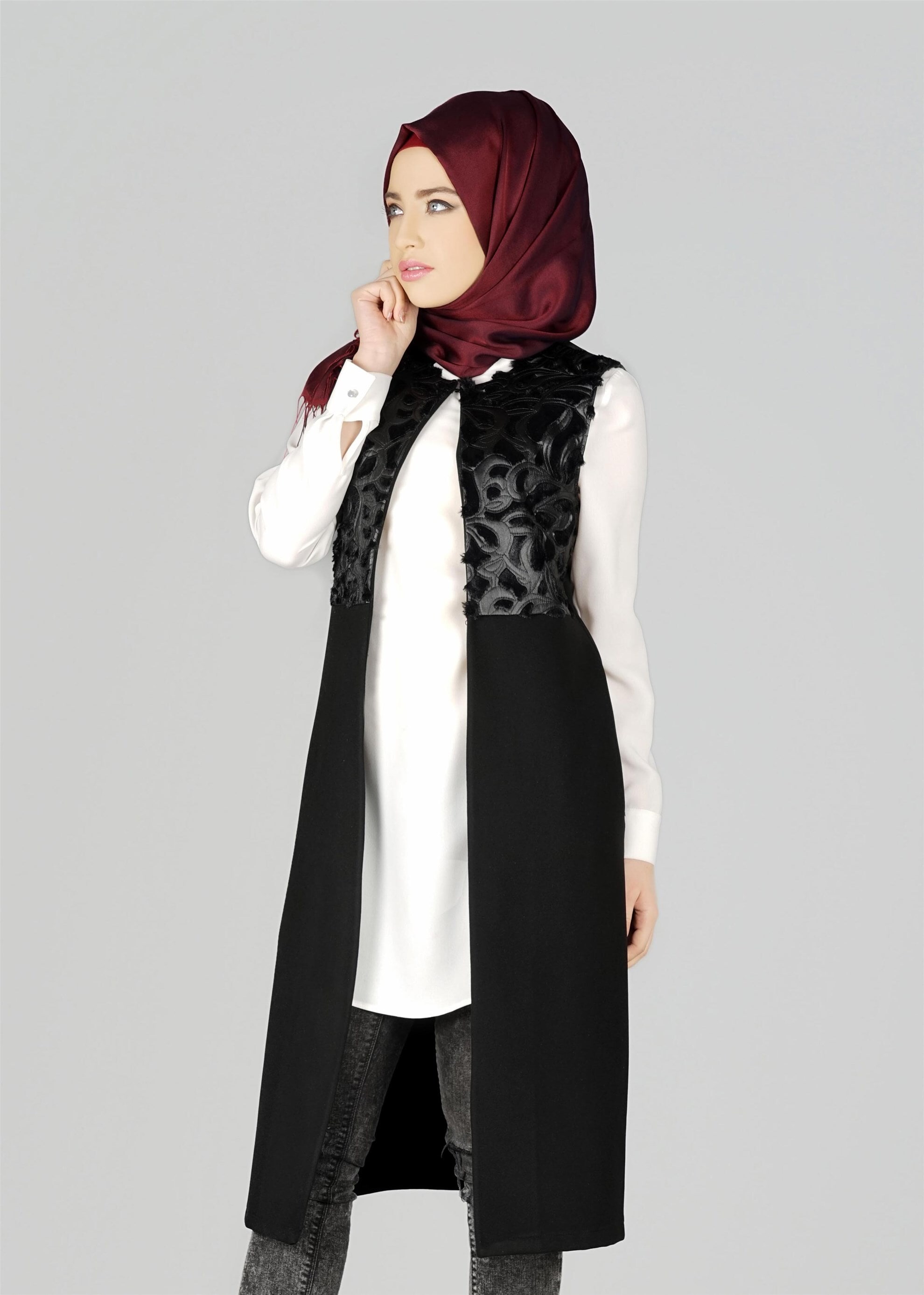 Tesettür giyim SİYAH 4970 YELEK