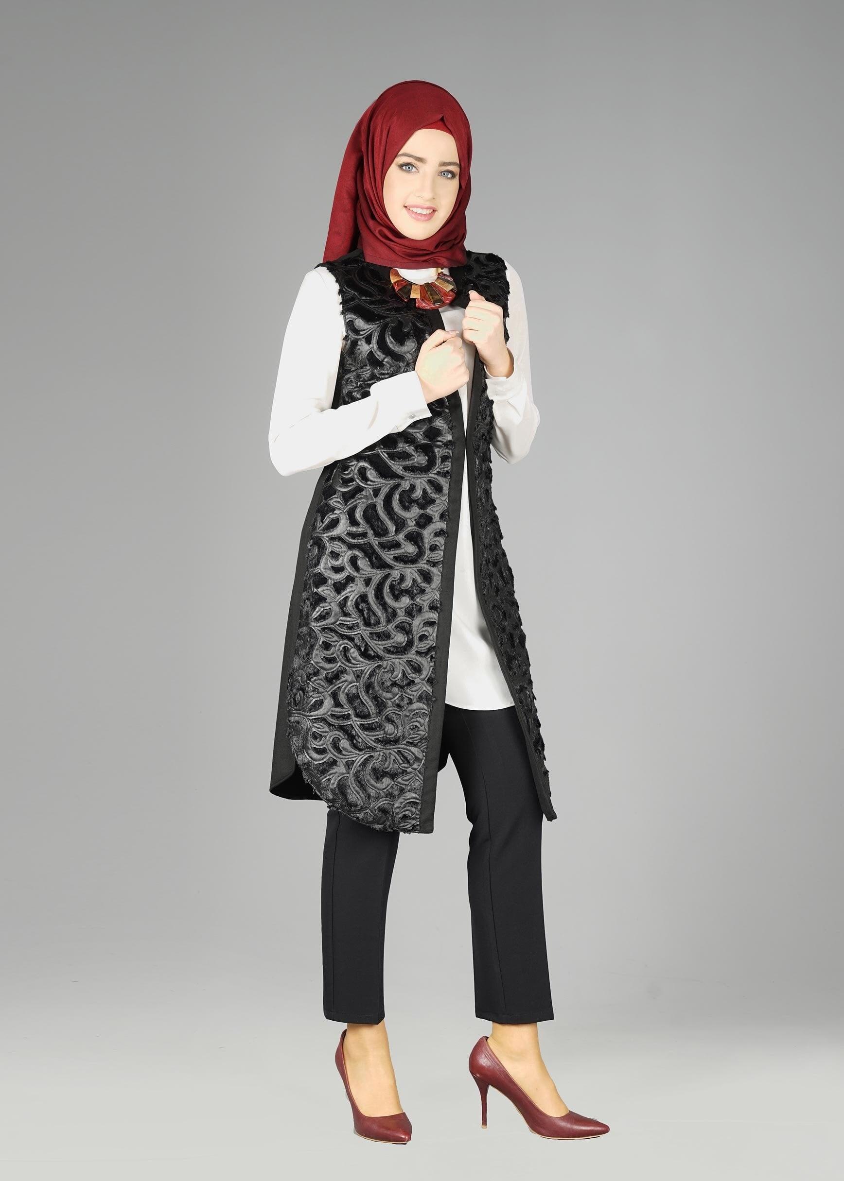 Tesettür giyim SİYAH 4971 YELEK