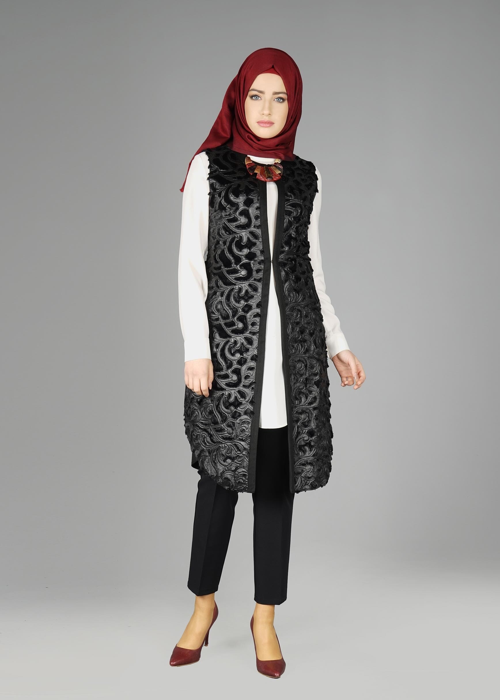 Tesettür giyim SİYAH 4971 YELEK