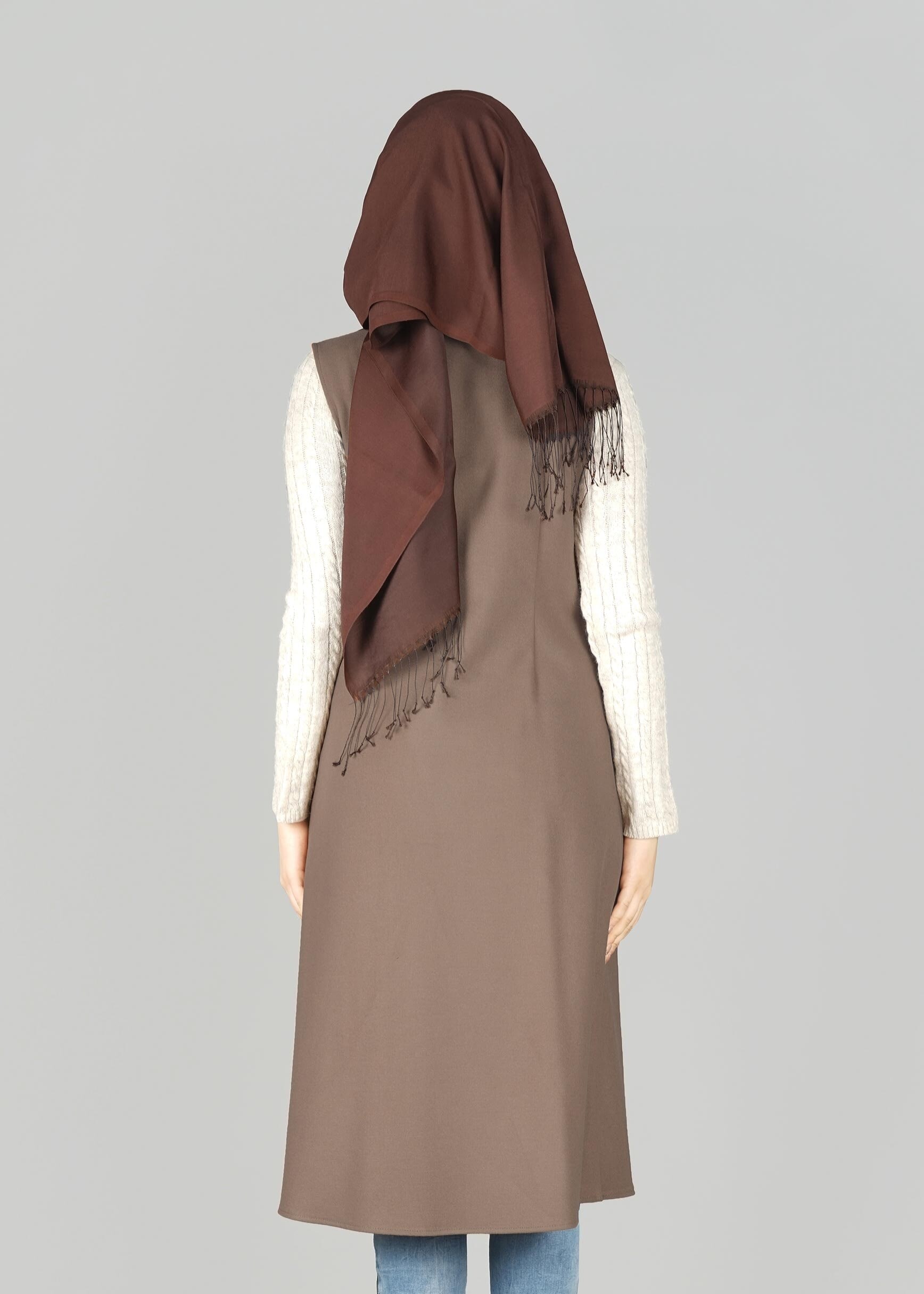 Tesettür giyim KAHVE 4974 YELEK