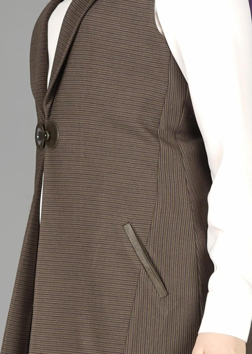 Tesettür giyim VİZON 4989 YELEK