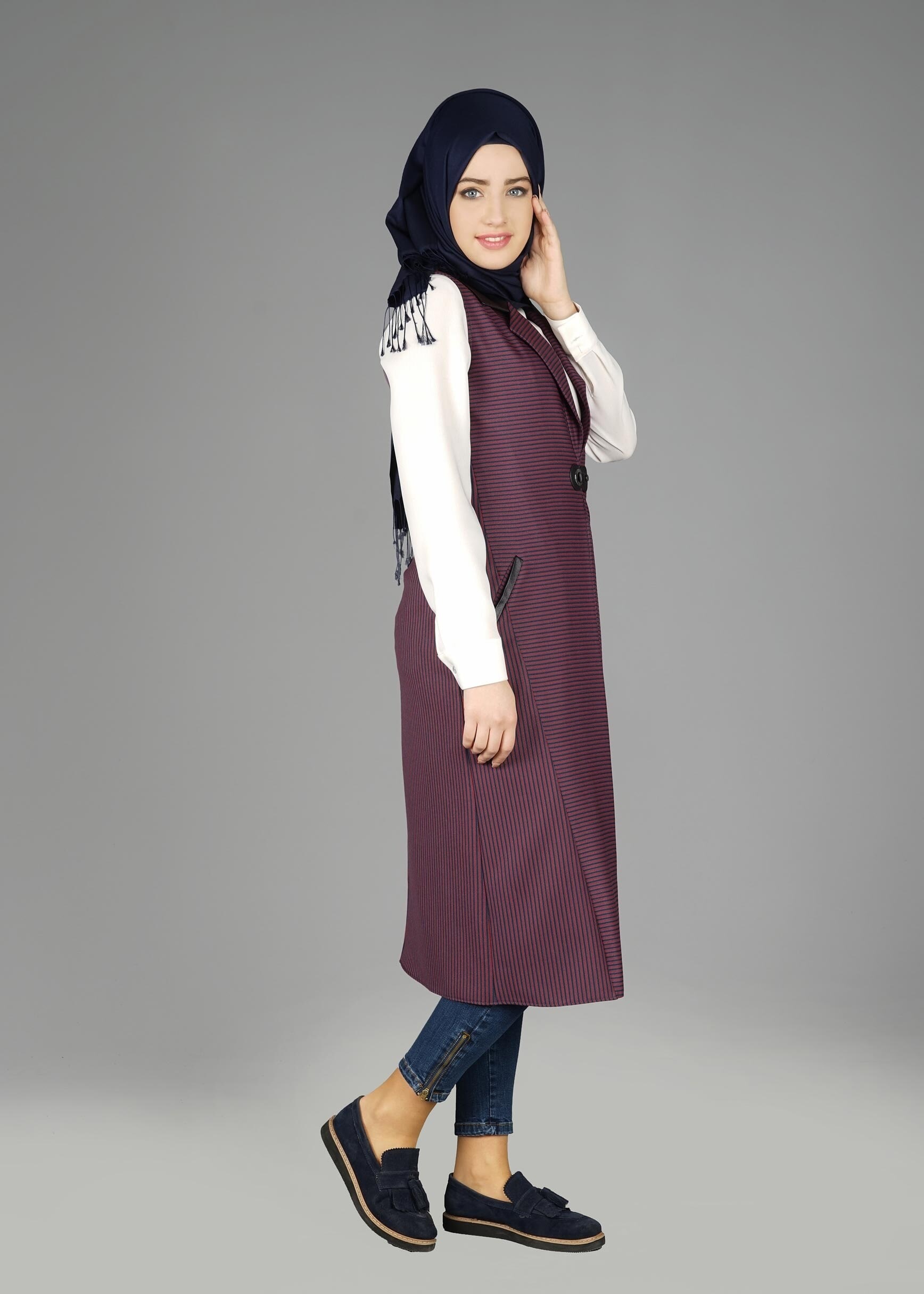 Tesettür giyim LACİVERT 4989 YELEK