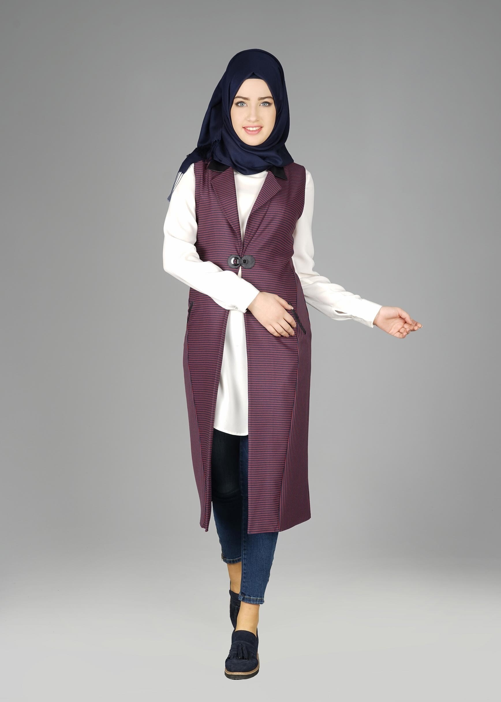 Tesettür giyim LACİVERT 4989 YELEK