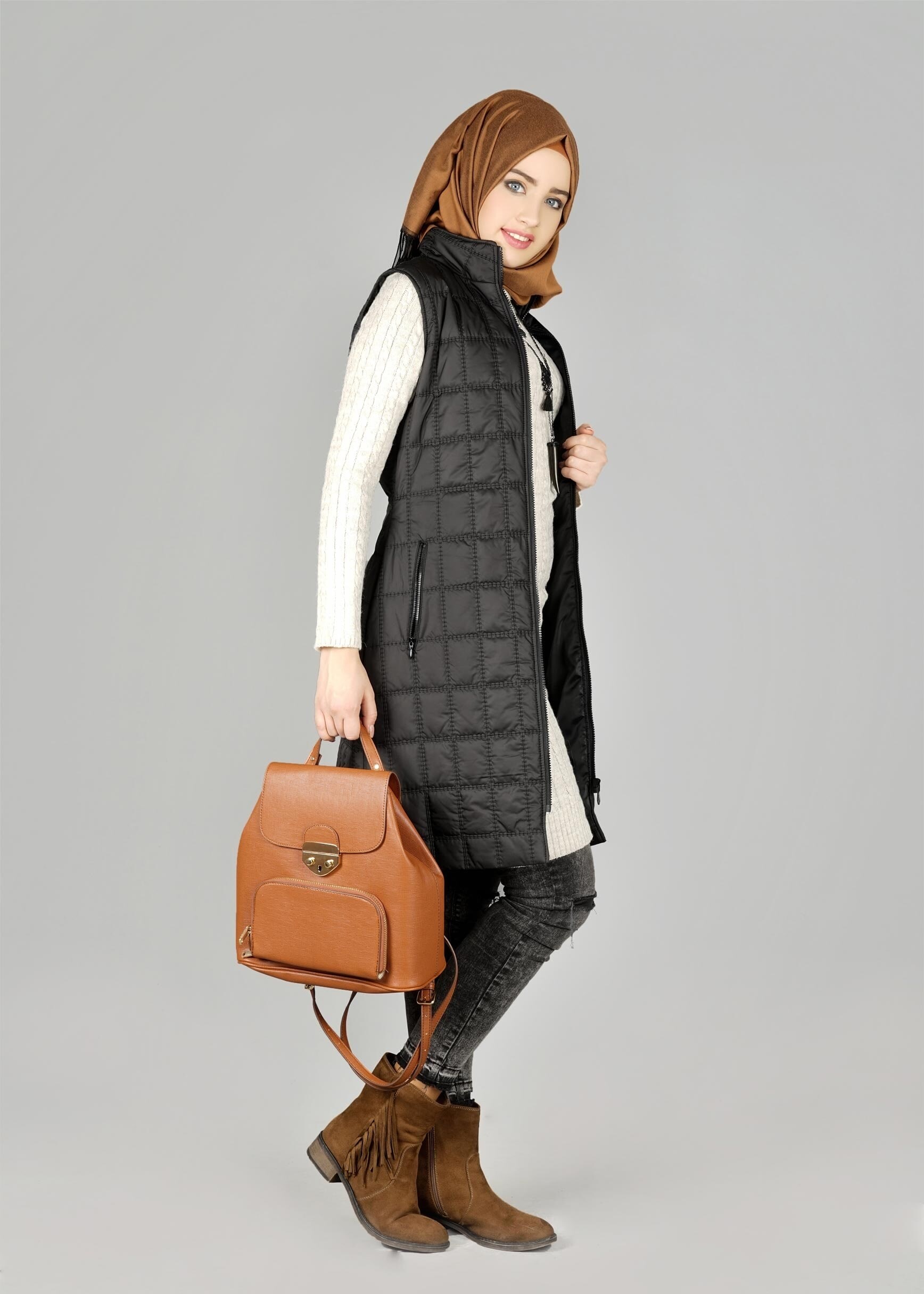 Tesettür giyim SİYAH 9428 YELEK