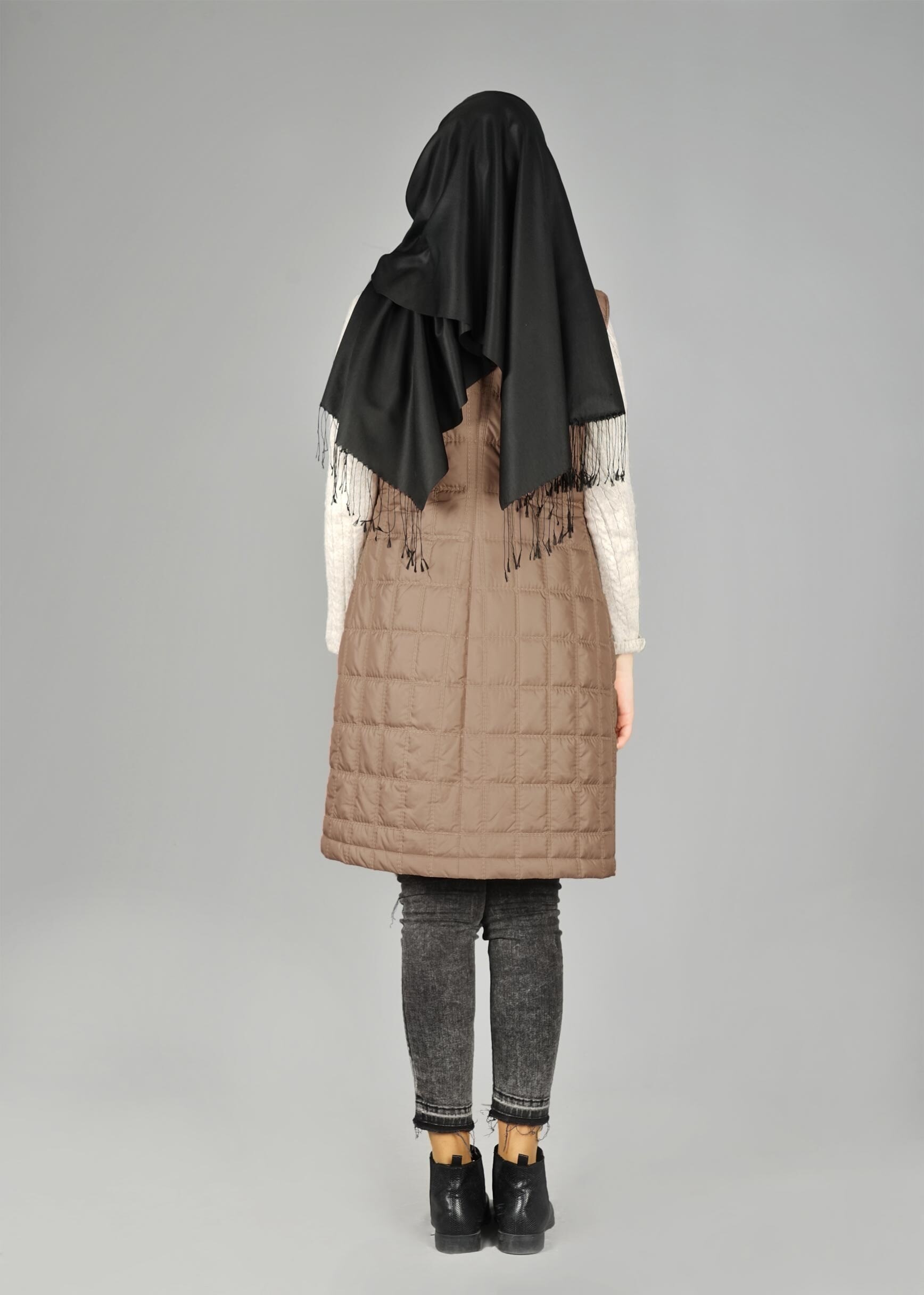 Tesettür giyim KAHVE 9428 YELEK