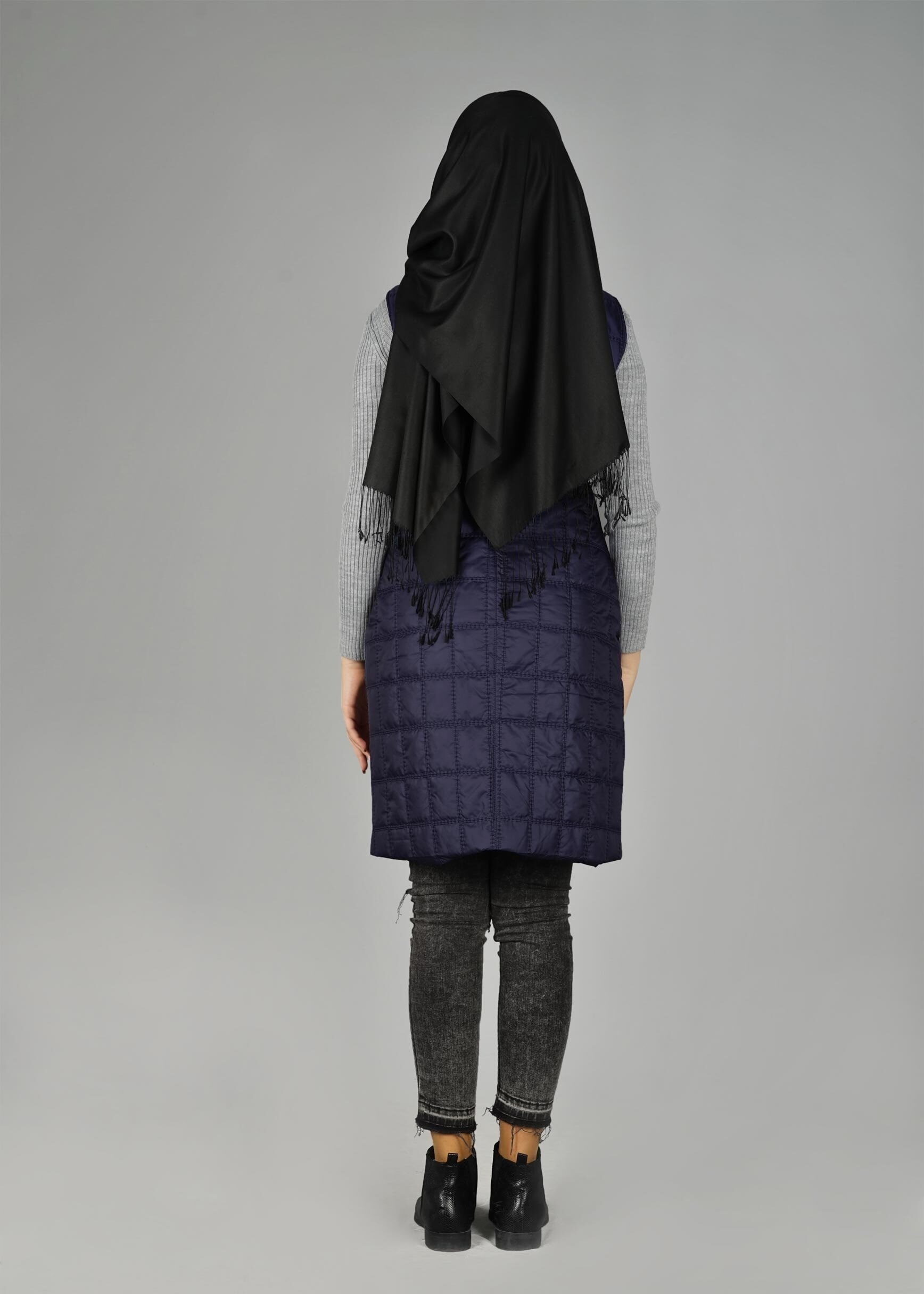 Tesettür giyim LACİVERT 9428 YELEK