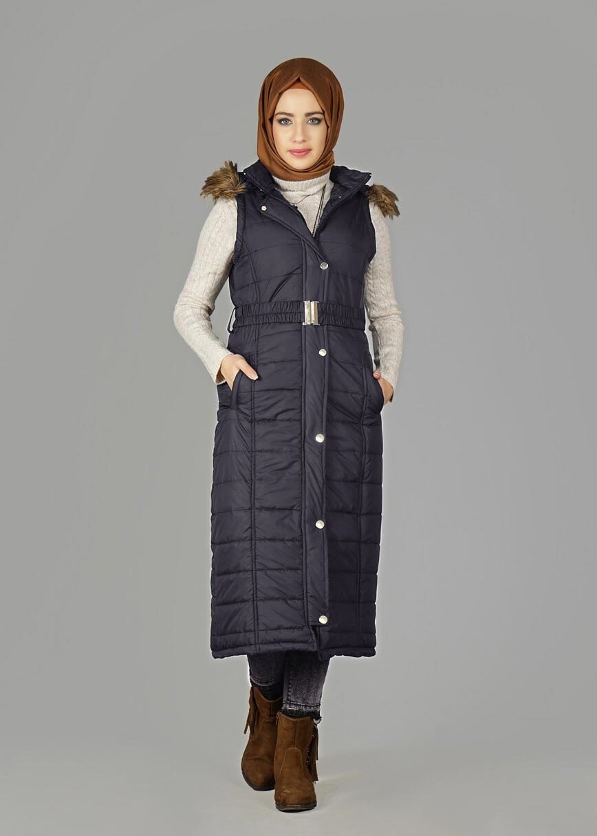 Tesettür giyim LACİVERT 9601 YELEK