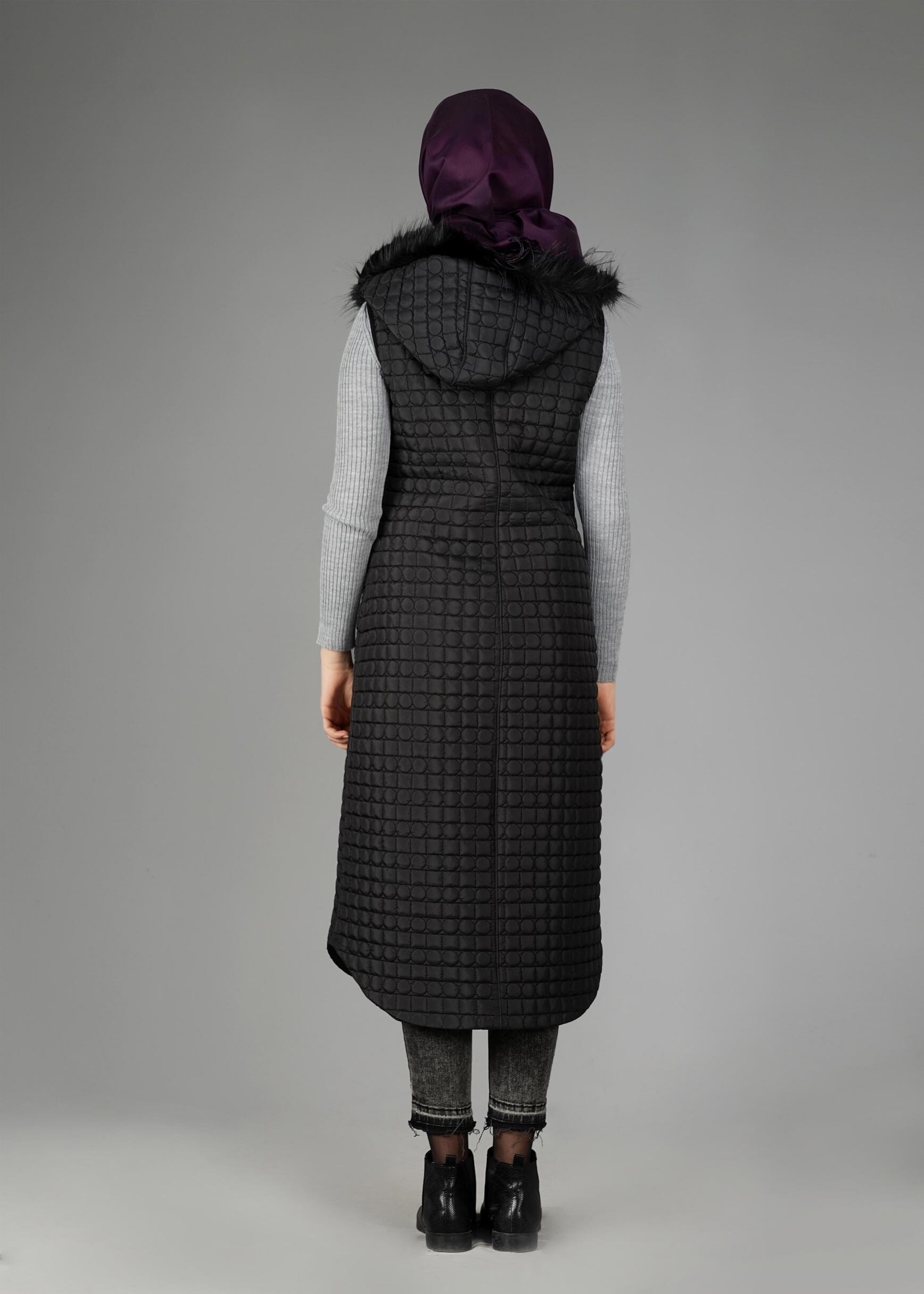 Tesettür giyim SİYAH 9614-1 YELEK