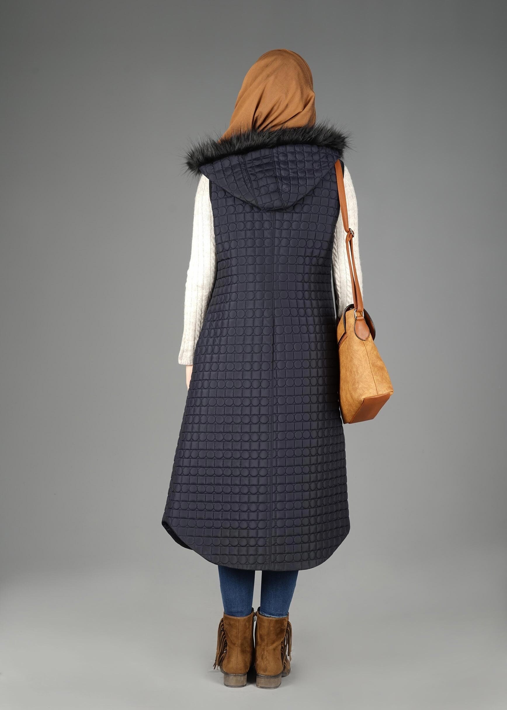 Tesettür giyim LACİVERT 9614-1 YELEK