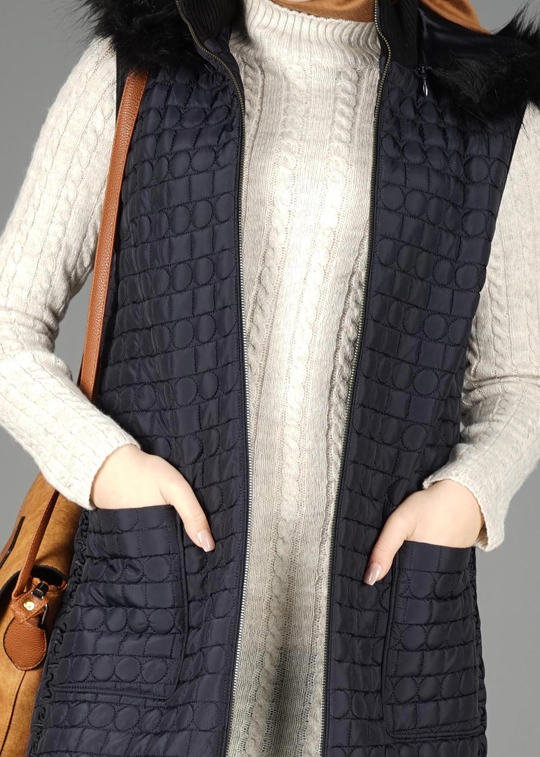 Tesettür giyim LACİVERT 9614-1 YELEK