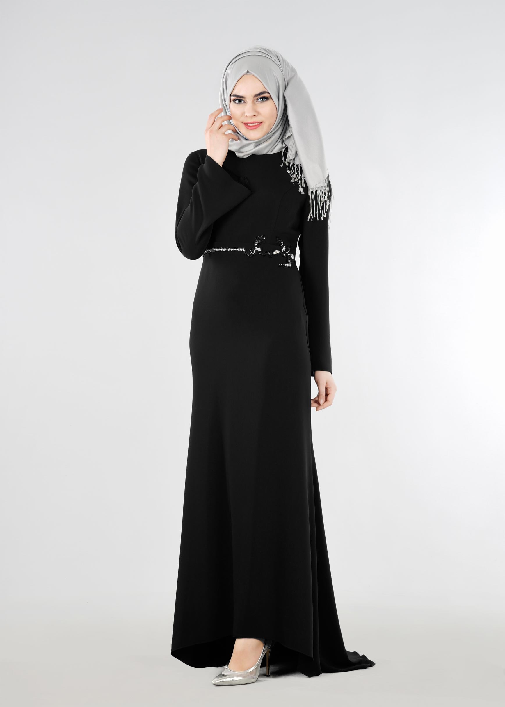 Tesettür giyim SİYAH 5308 ADRİNA 55587 TESETTÜR ABİYE 38/44 TEK38