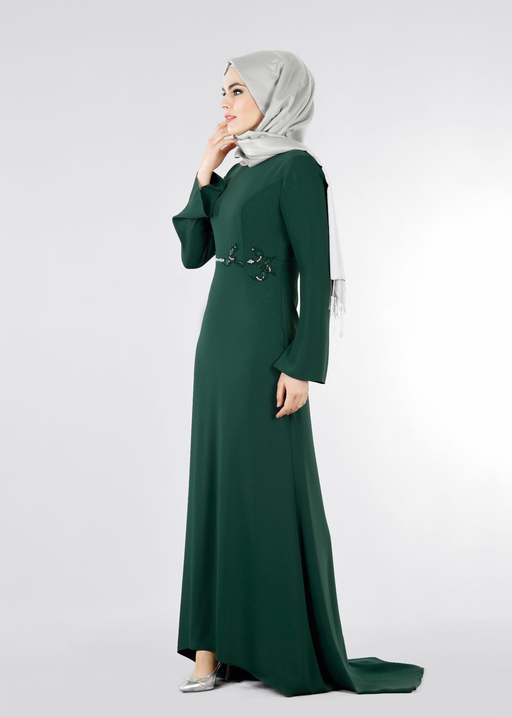 Tesettür giyim YEŞİL 5308 ADRİNA 55587 TESETTÜR ABİYE 38/44 TEK38