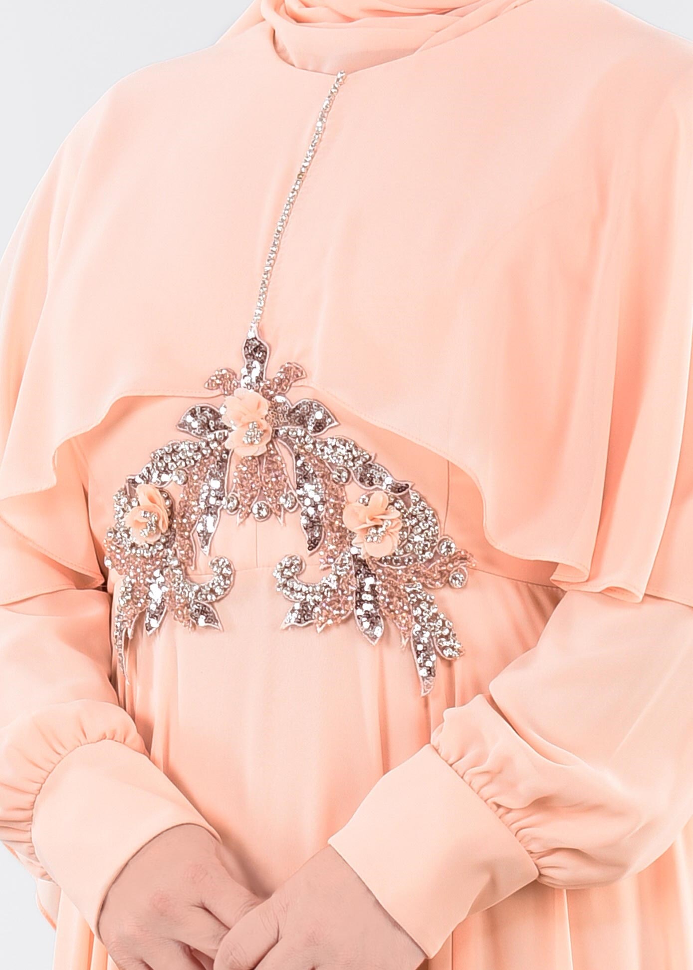 Tesettür giyim PUDRA 5310 NEW MULTİ ŞİFON ABİYE 44/6