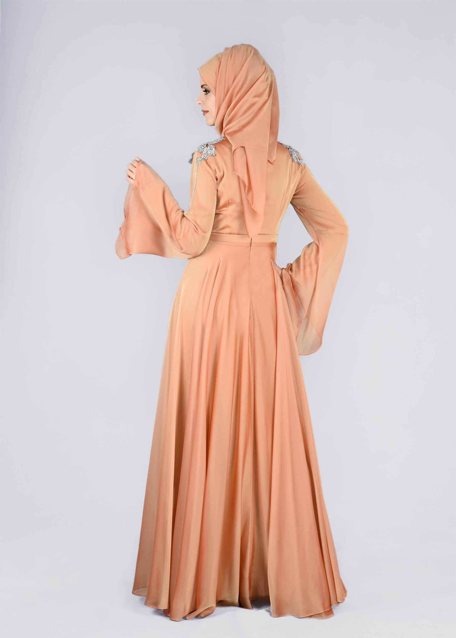 Tesettür giyim BEJ 5317 FRANSIZ ŞİFON ABİYE 38/44 TEK40