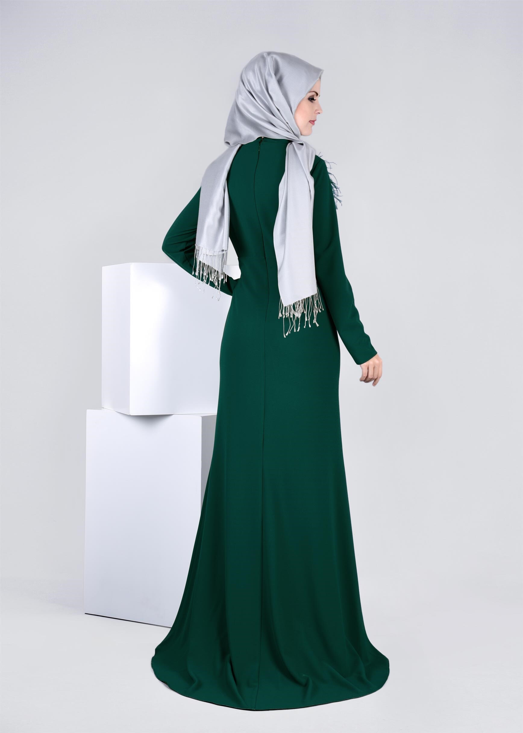 Tesettür giyim YEŞİL 5319 CAMİLA 6385 ABİYE 38/42 TEK38