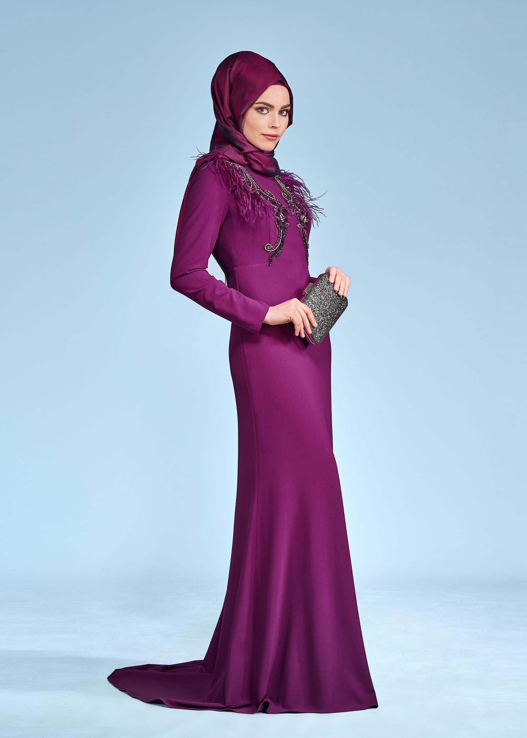 Tesettür giyim MÜRDÜM 5319 CAMİLA 6385 ABİYE 38/42 TEK38