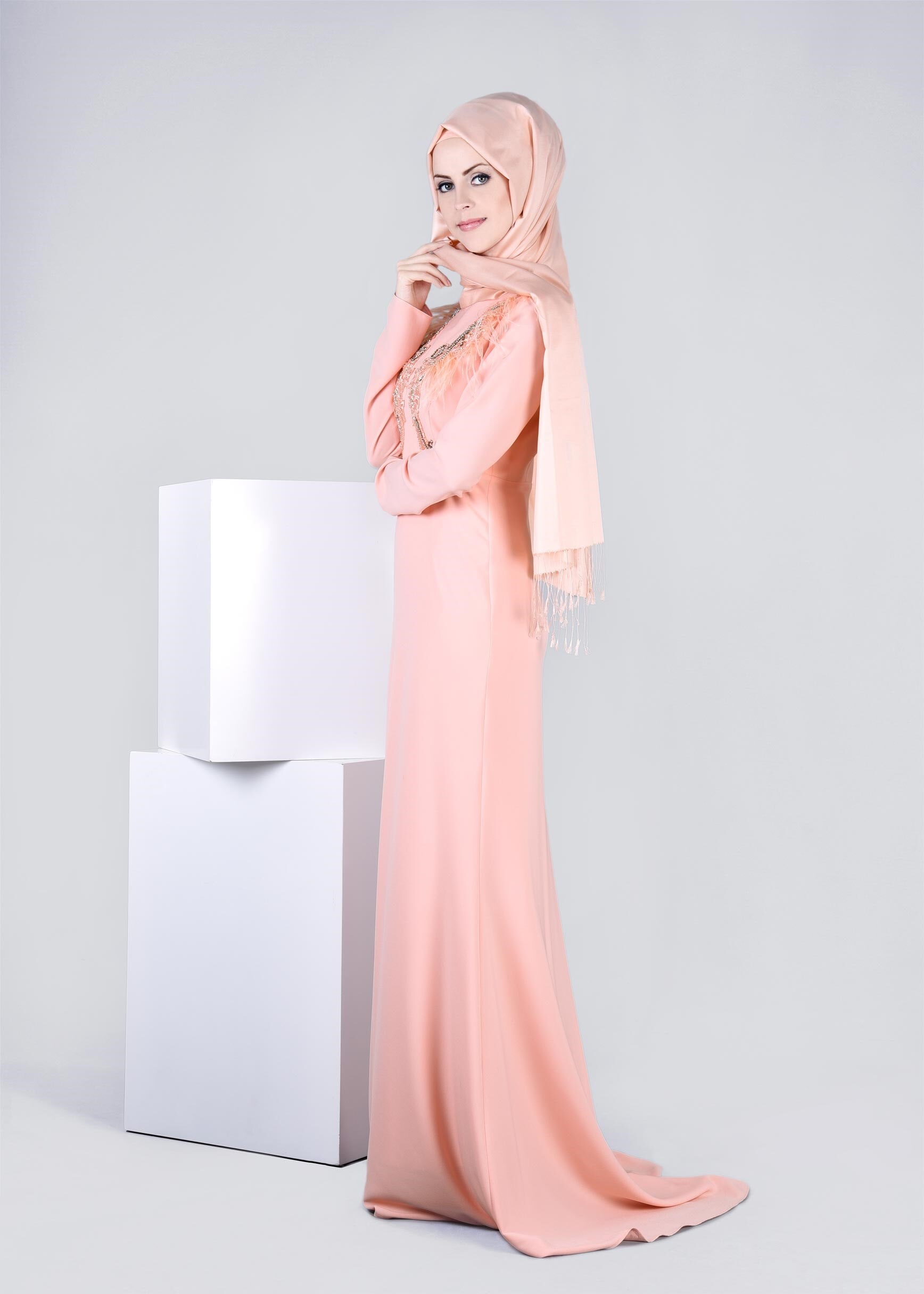 Tesettür giyim PEMBE 5319 CAMİLA 6385 ABİYE 38/42 TEK38