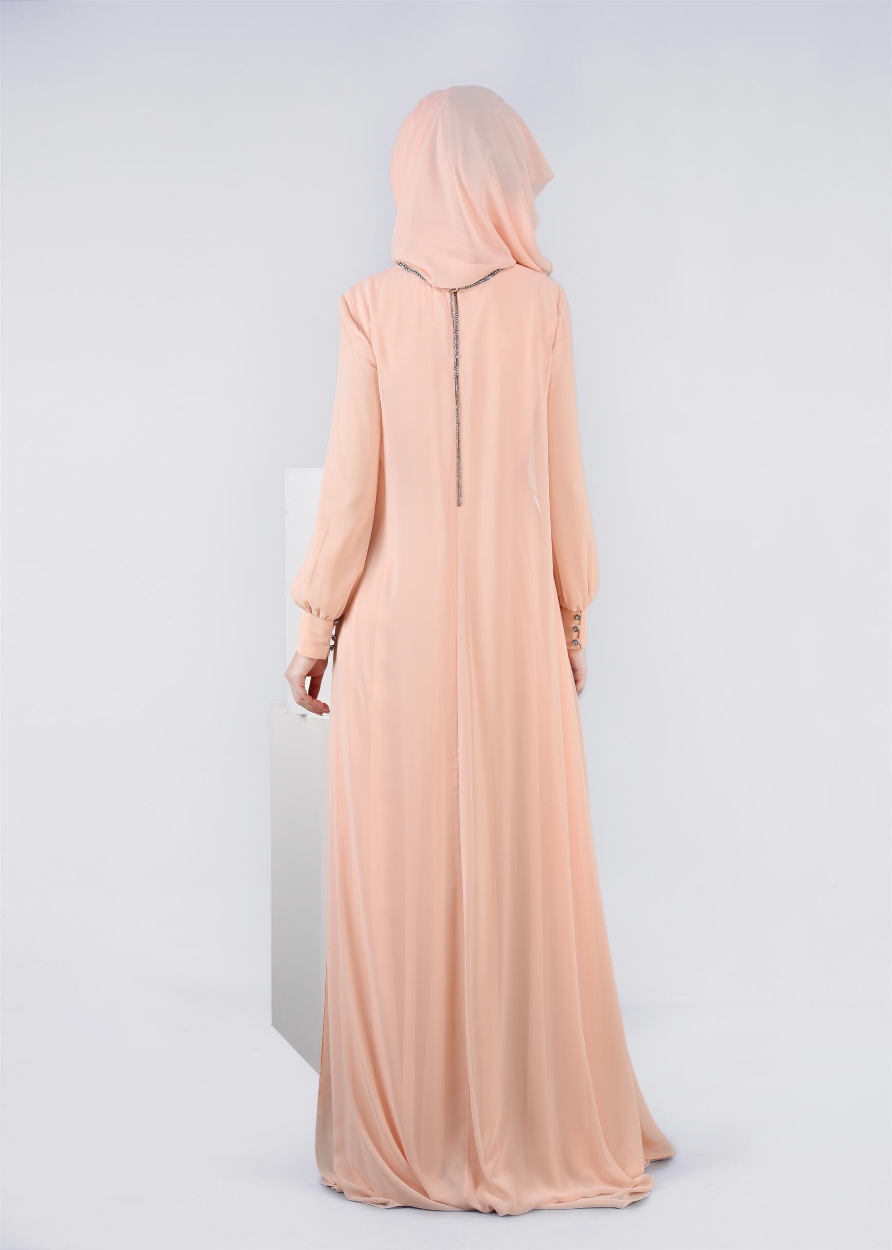 Tesettür giyim PUDRA 5322 NEW MULTİ ŞİFON TESETTÜR 2&prime;Lİ ELB.ABİYE 38/42 TEK40