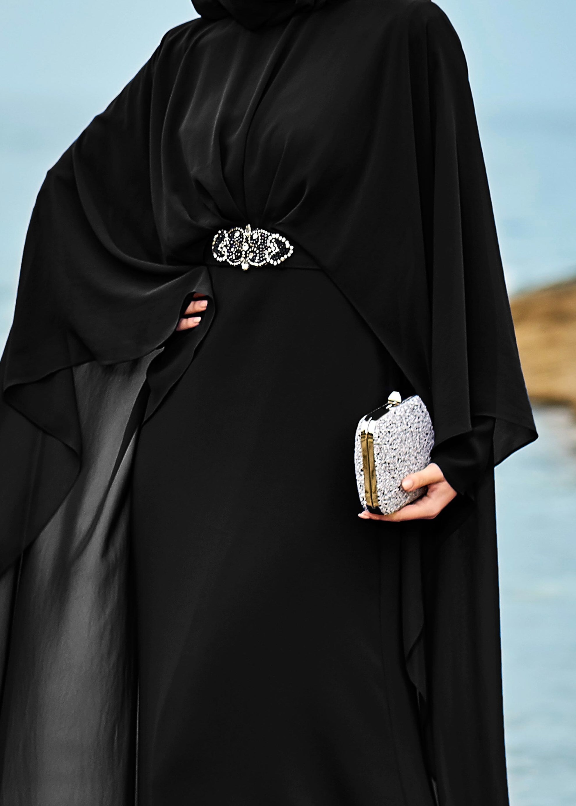 Tesettür giyim SİYAH 5330 NEW SUZANNA TESETTÜR 2&prime;Lİ ELB.ABİYE 38/42 TEK40