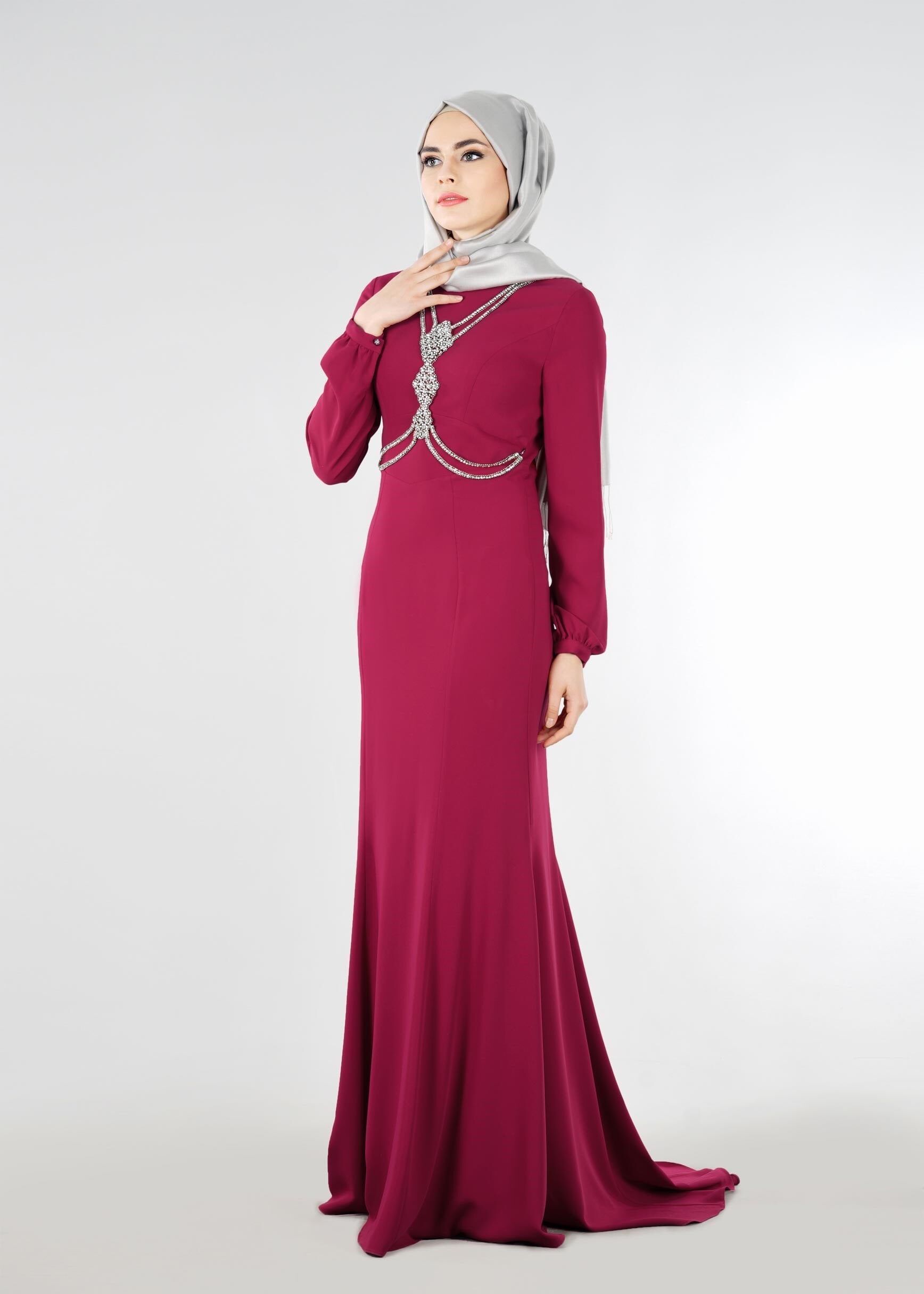 Tesettür giyim FUŞYA 5331 ASLI 5929 TESETTÜR ABİYE 38/42 TEK38