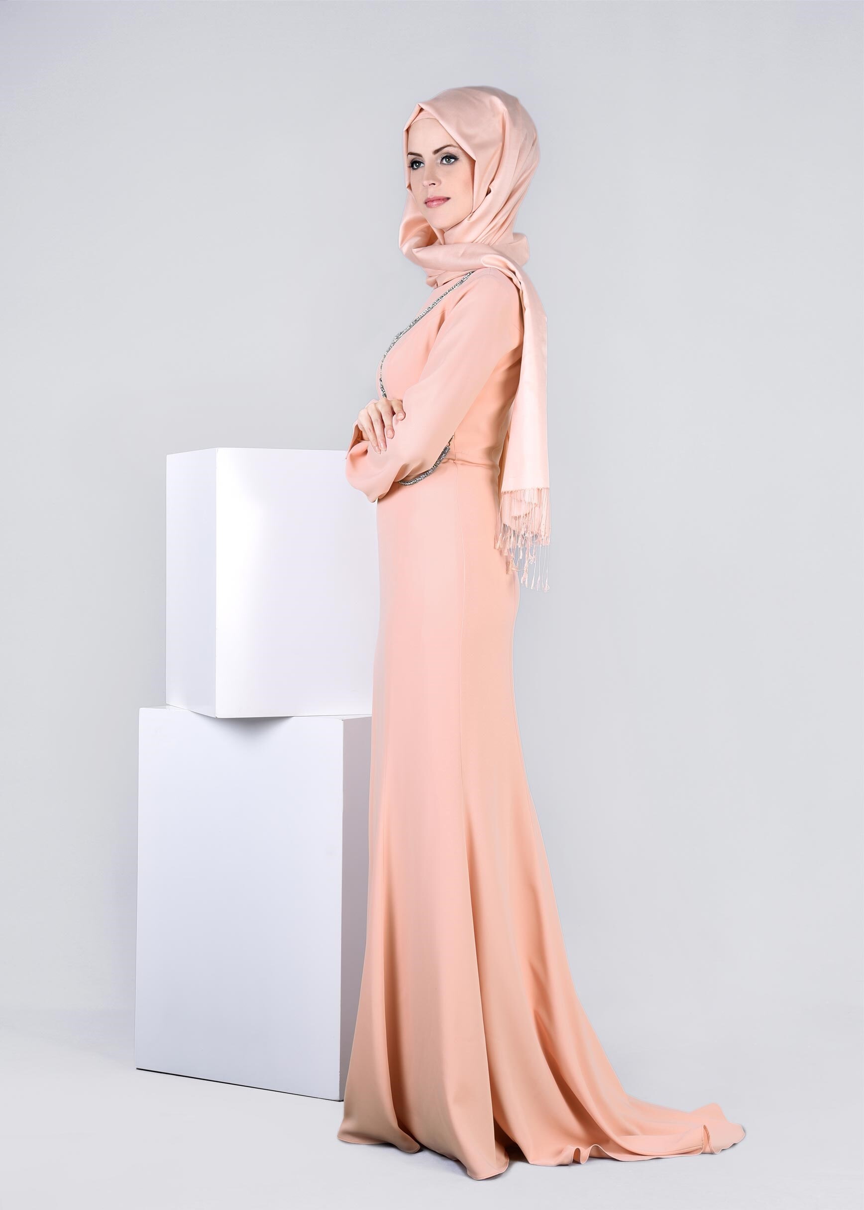 Tesettür giyim PUDRA 5331 ASLI 5929 TESETTÜR ABİYE 38/42 TEK38