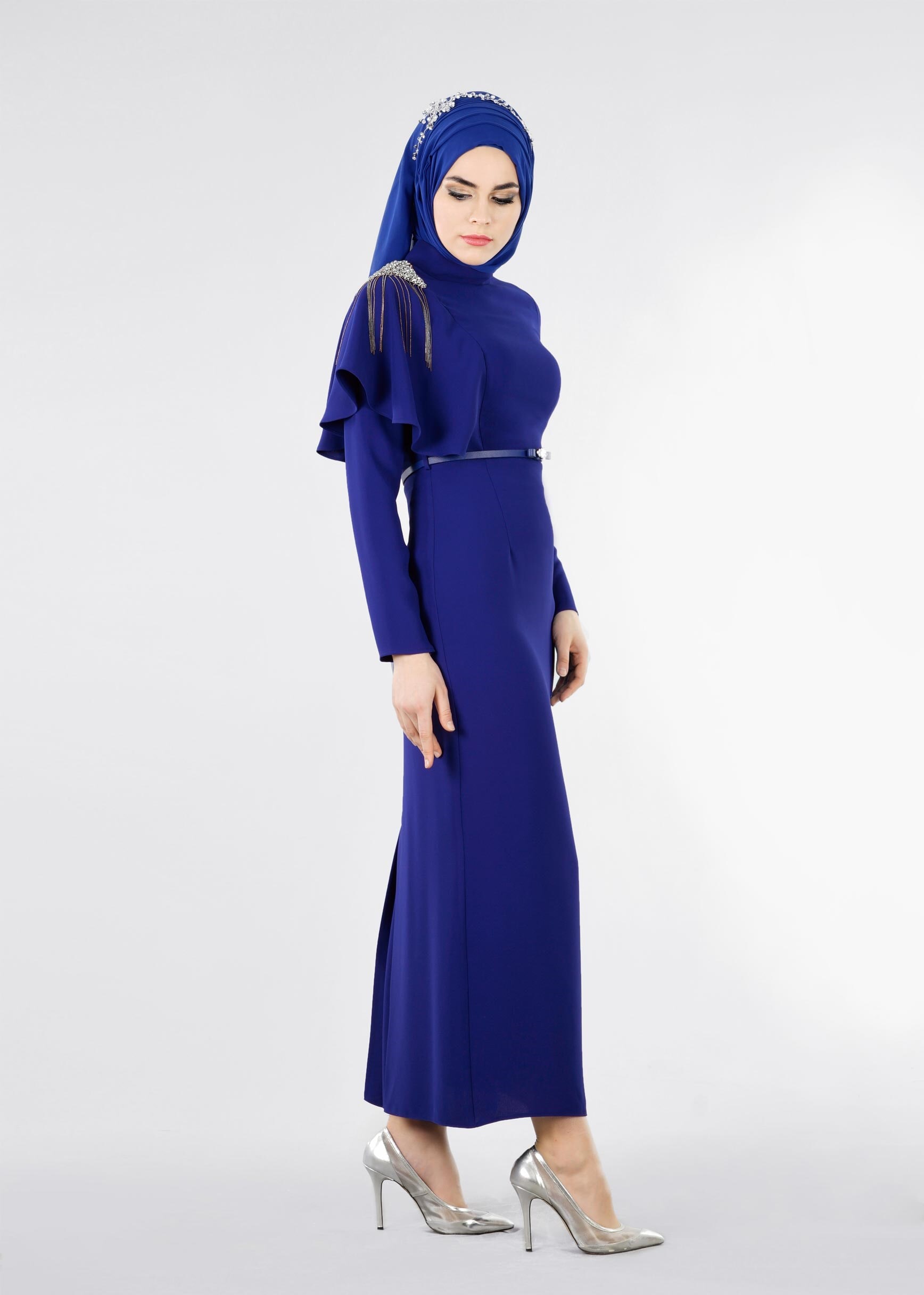 Tesettür giyim MAVİ 5332 NEW SUZANNA TESETTÜR ABİYE 38/44 TEK40-38