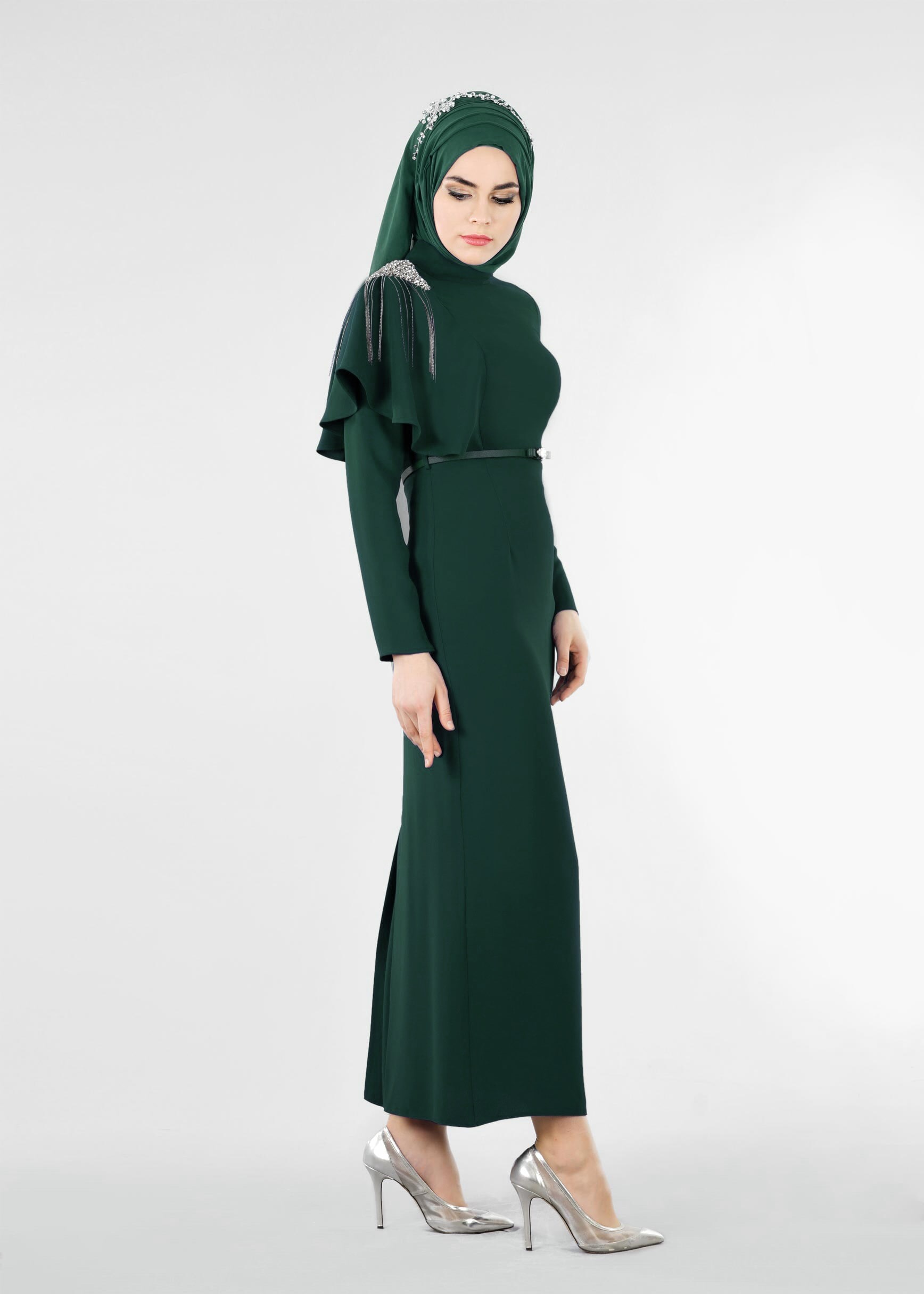 Tesettür giyim YEŞİL 5332 NEW SUZANNA TESETTÜR ABİYE 38/44 TEK40-38