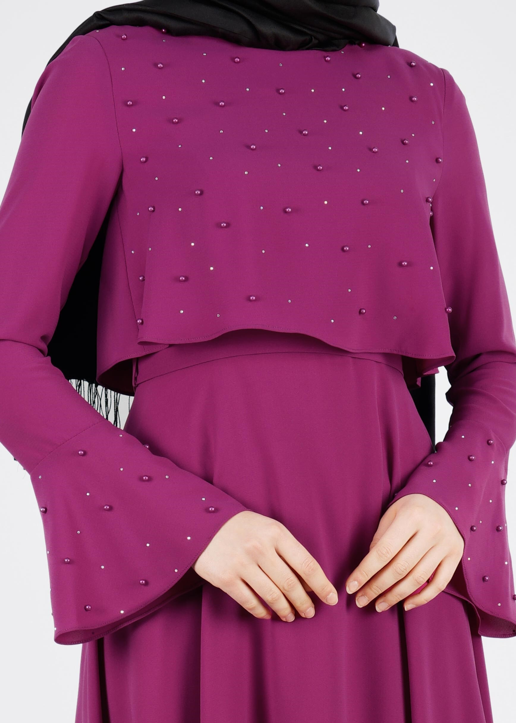 Tesettür giyim MOR 5336 PORTRE ABİYE 38/42 TEK38