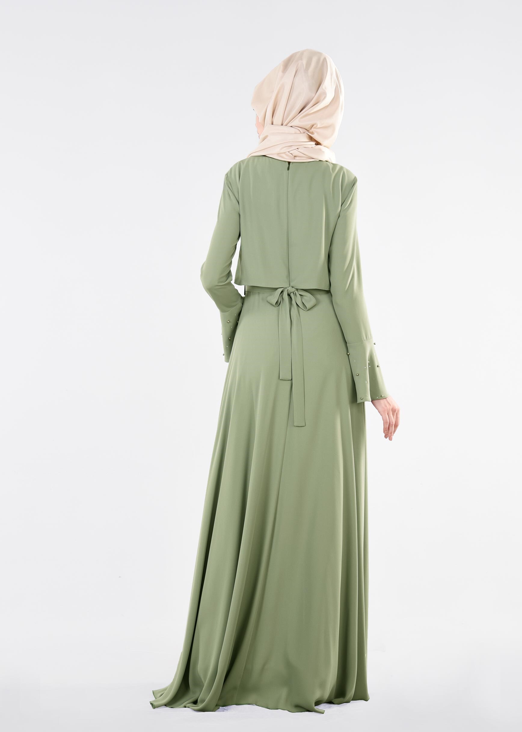Tesettür giyim YEŞİL 5336 PORTRE ABİYE 38/42 TEK38