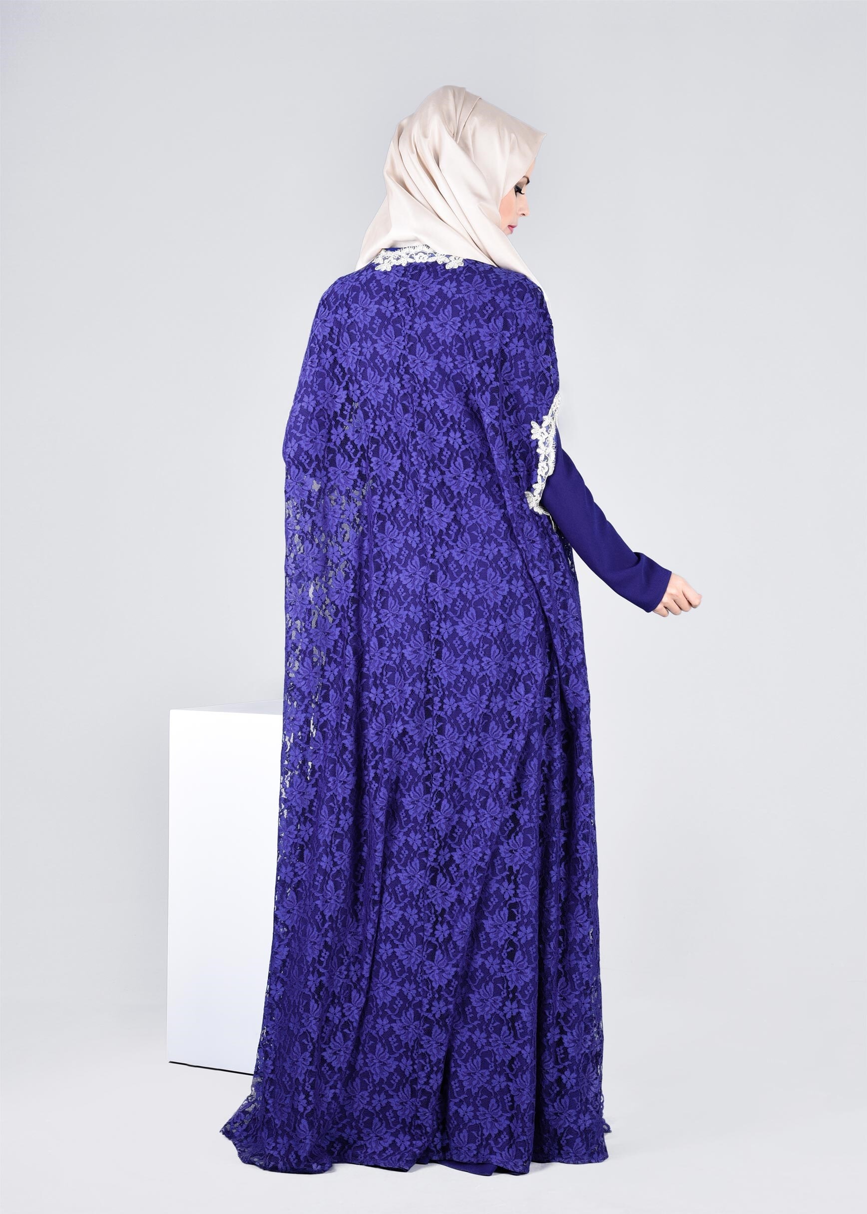 Tesettür giyim LACİVERT 5339 MDD 1091 2&prime;Lİ ELBİSELİ ABİYE 38/42