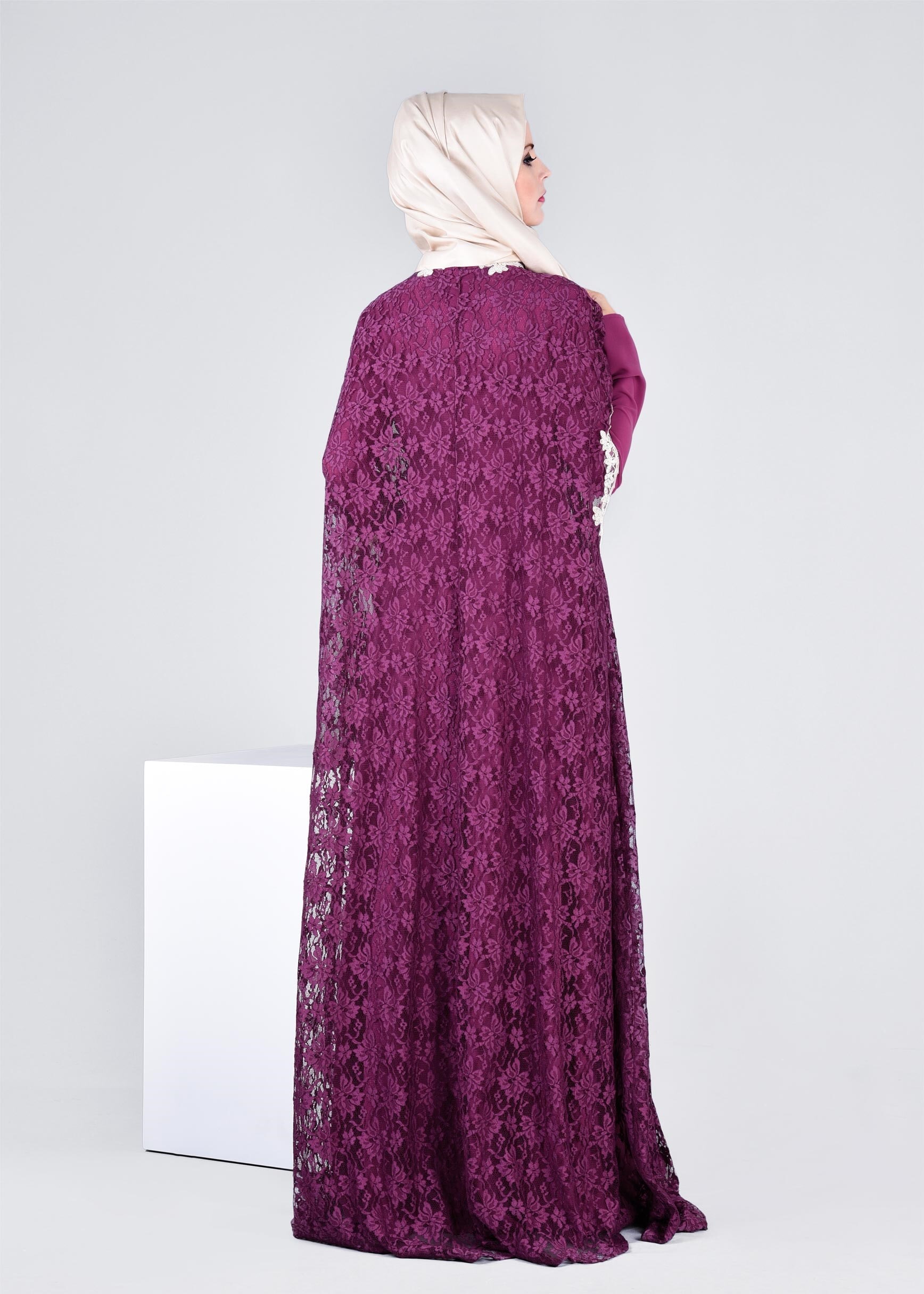 Tesettür giyim MOR 5339 MDD 1091 2&prime;Lİ ELBİSELİ ABİYE 38/42