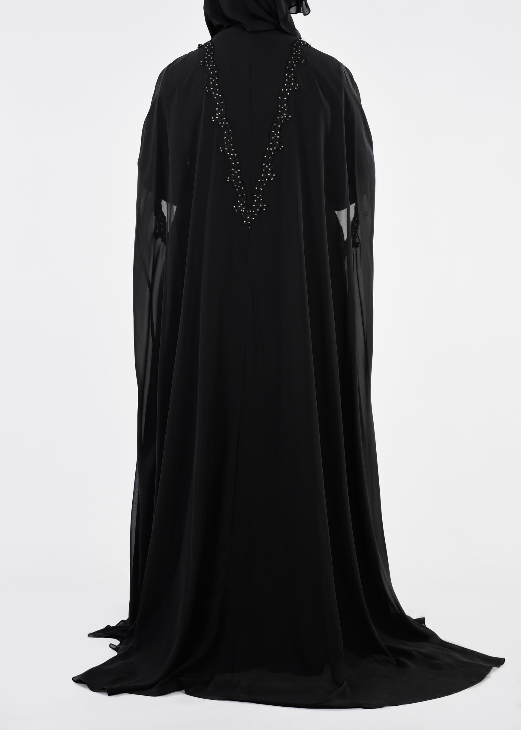 Tesettür giyim SİYAH 5343 NEW MULTİ ŞİFON 2&prime;Lİ ELB.ABİYE 44/46 TEK42