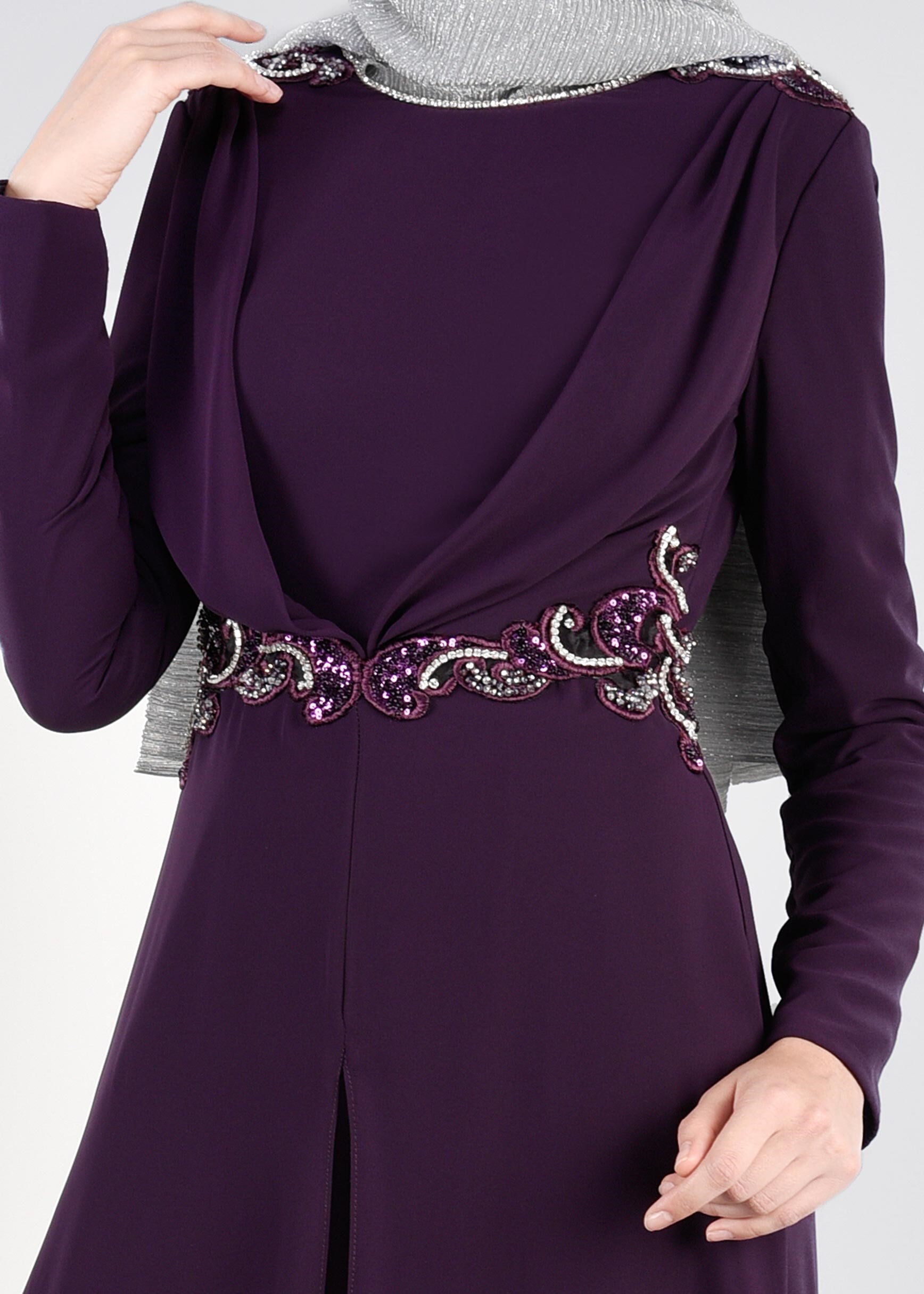 Tesettür giyim MOR 5353 CAMİLA 6385 ABİYE TULUM 38/42