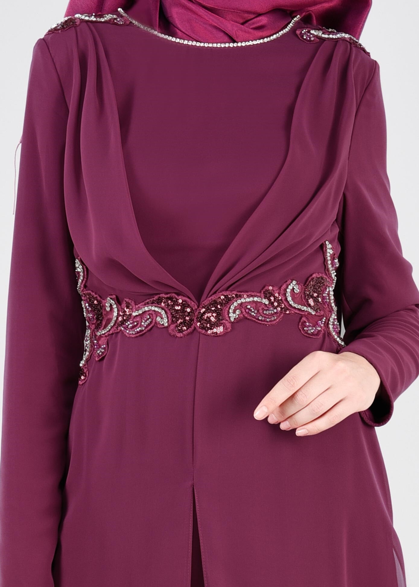 Tesettür giyim MOR 5353 CAMİLA 6385 ABİYE TULUM 38/42