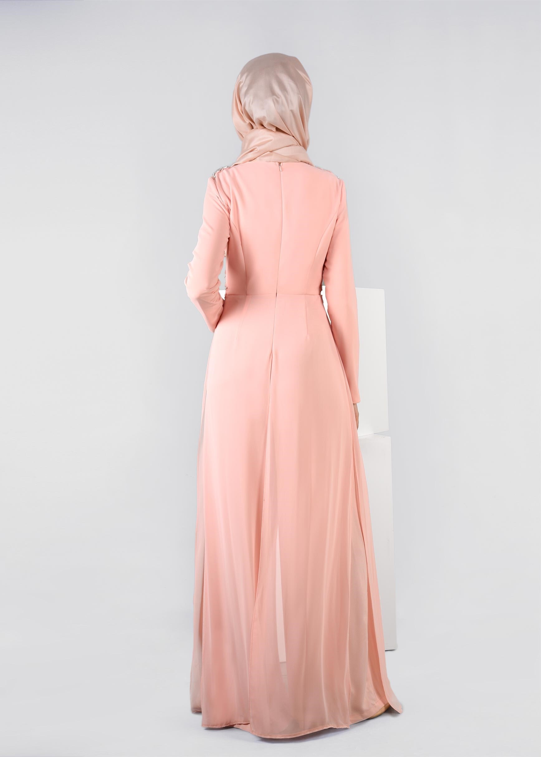 Tesettür giyim PEMBE 5353 CAMİLA 6385 ABİYE TULUM 38/42