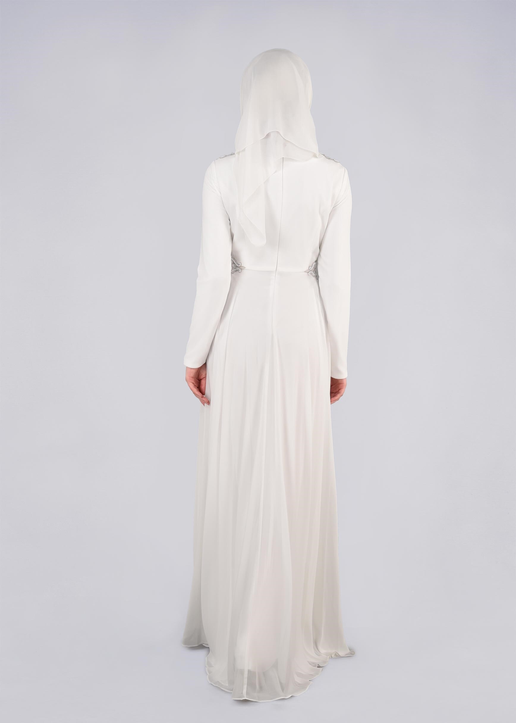 Tesettür giyim BEYAZ 5356 NEW MULTİ ŞİSON ABİYE 38/42 TEK40