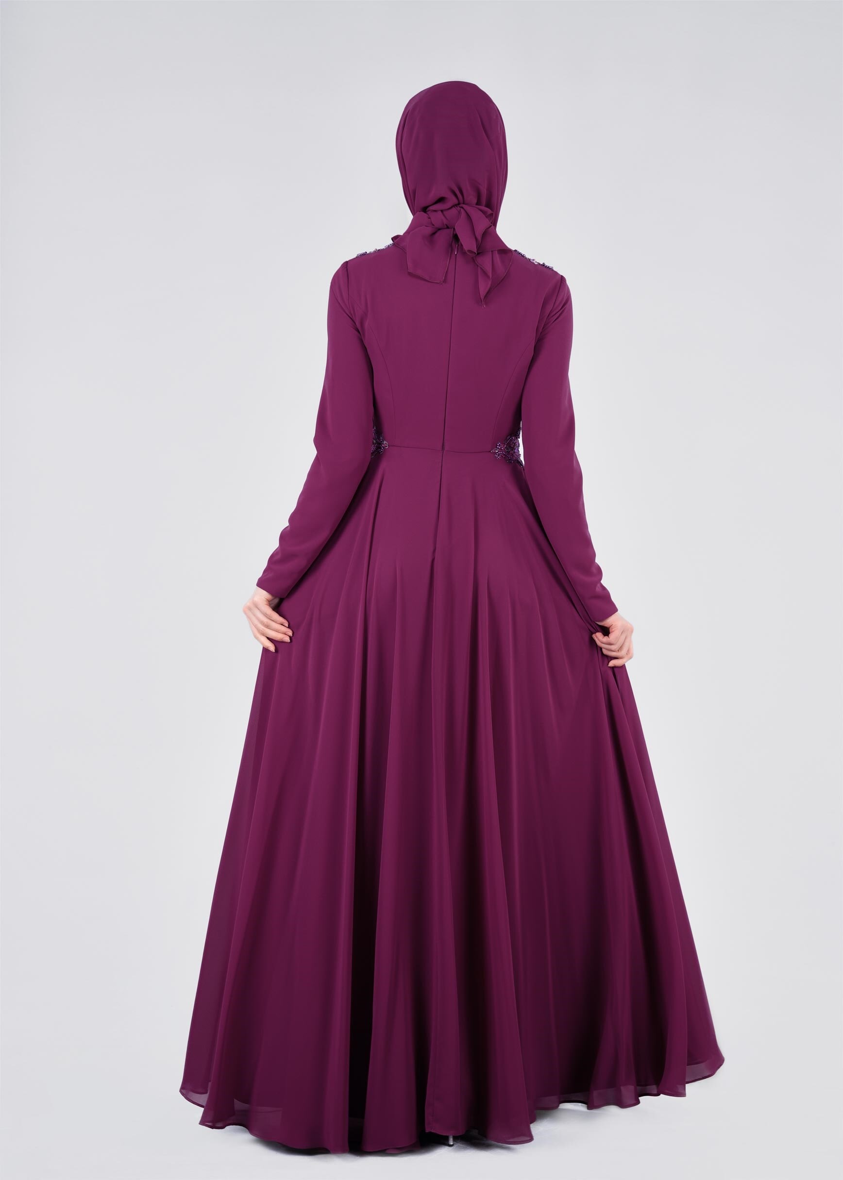 Tesettür giyim MOR 5356 NEW MULTİ ŞİSON ABİYE 38/42 TEK40