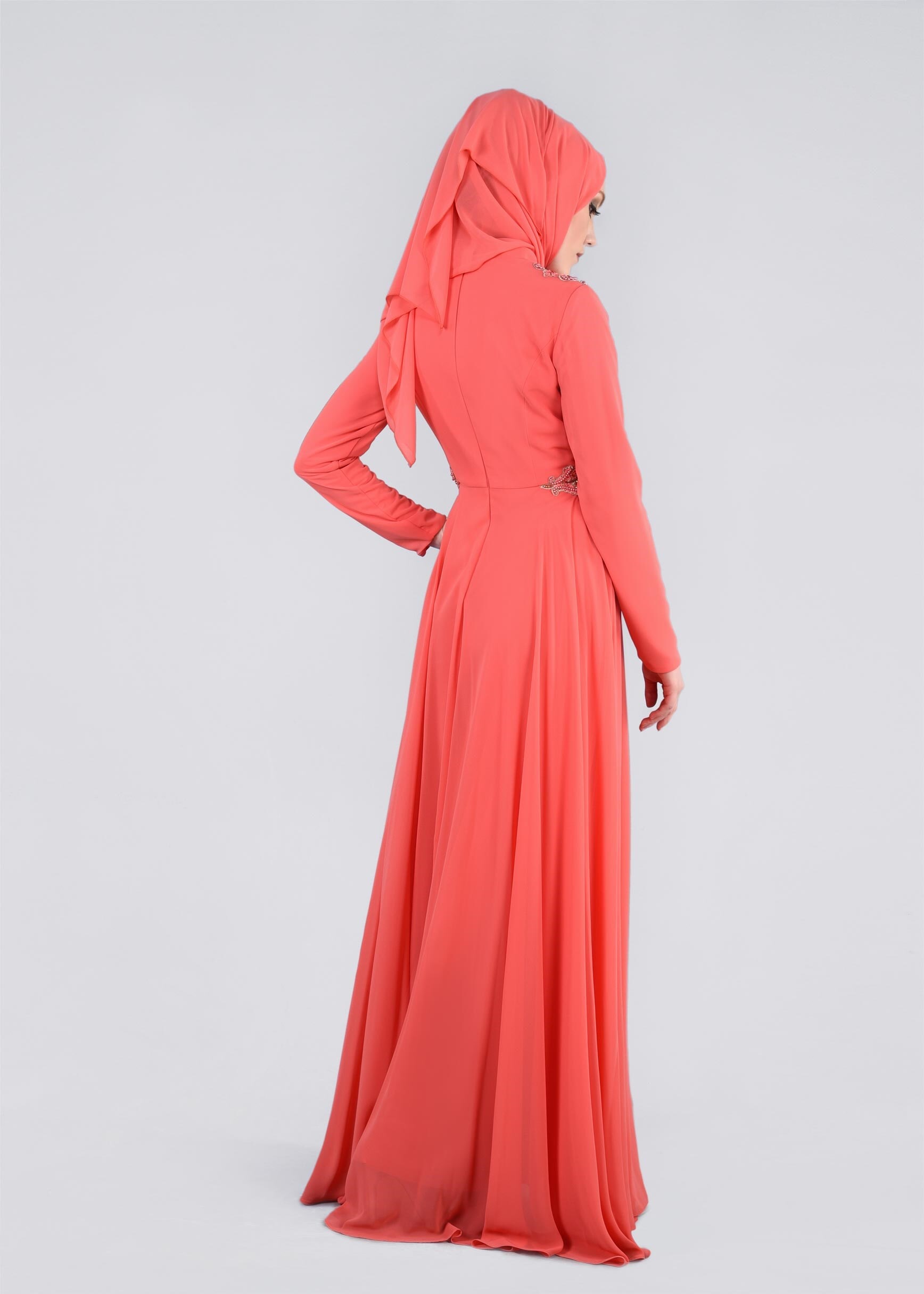 Tesettür giyim MERCAN 5356 NEW MULTİ ŞİSON ABİYE 38/42 TEK40