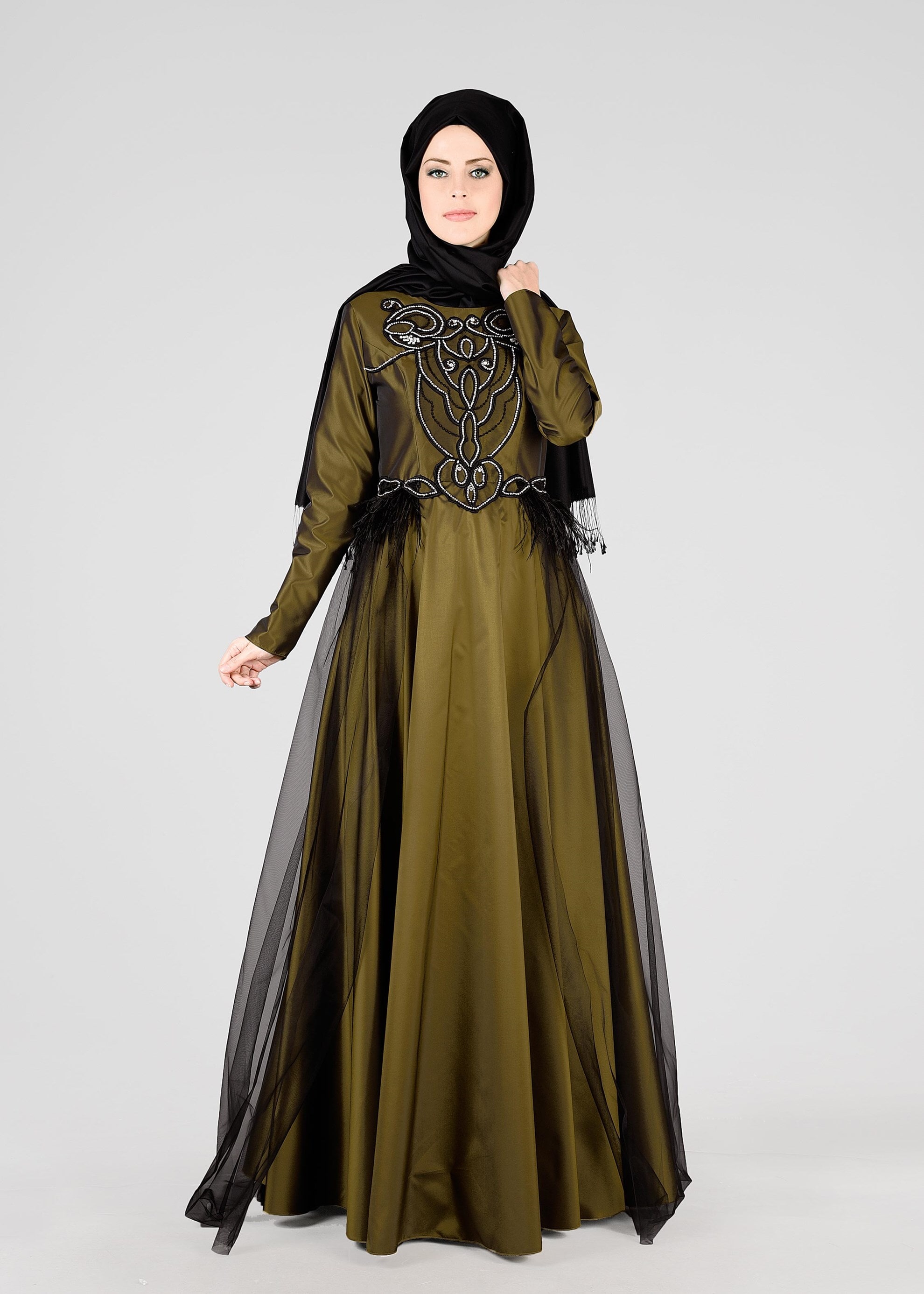 Tesettür giyim ALTIN 5358 AİSHA ABİYE 38/42 TEK38