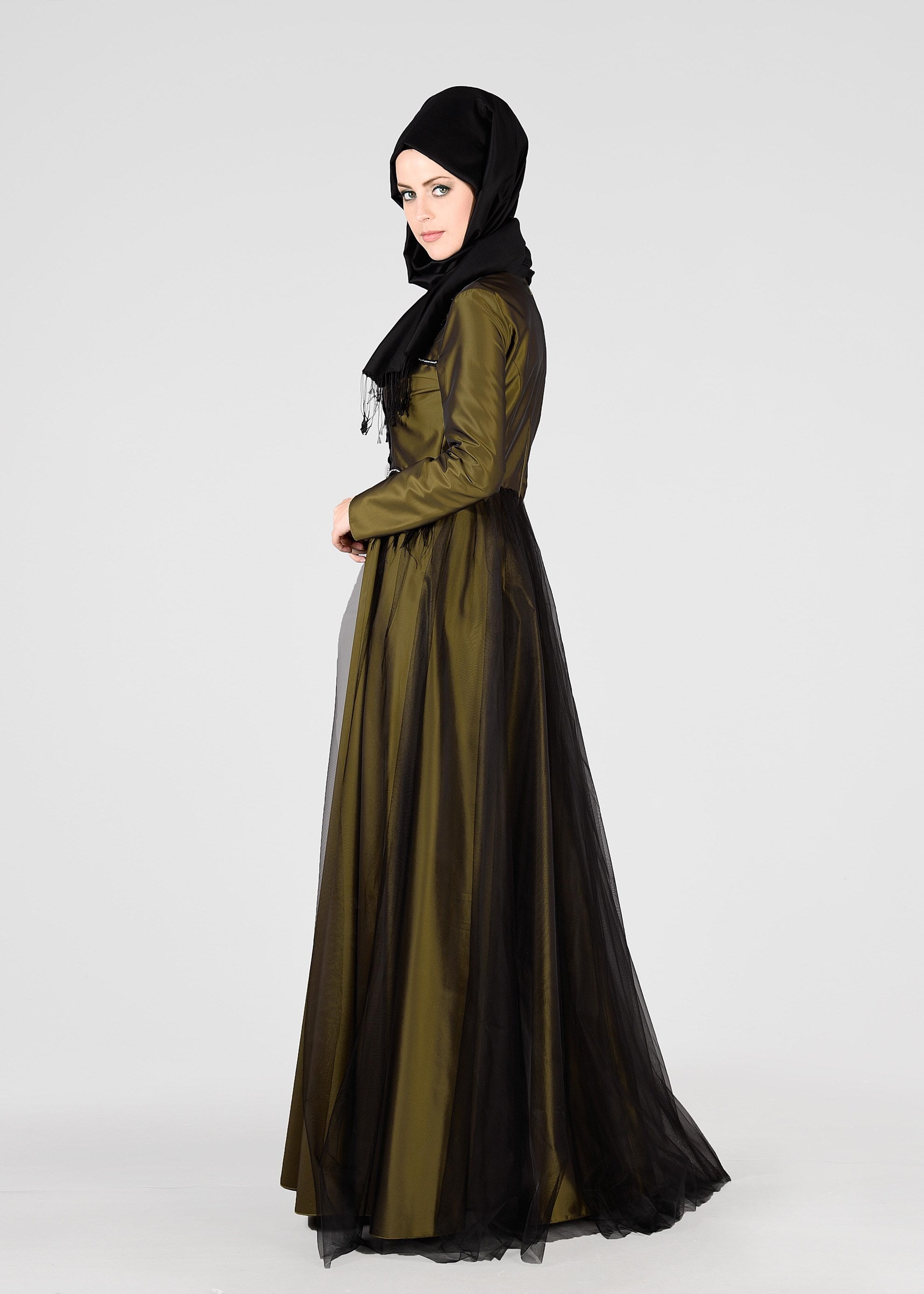 Tesettür giyim ALTIN 5358 AİSHA ABİYE 38/42 TEK38