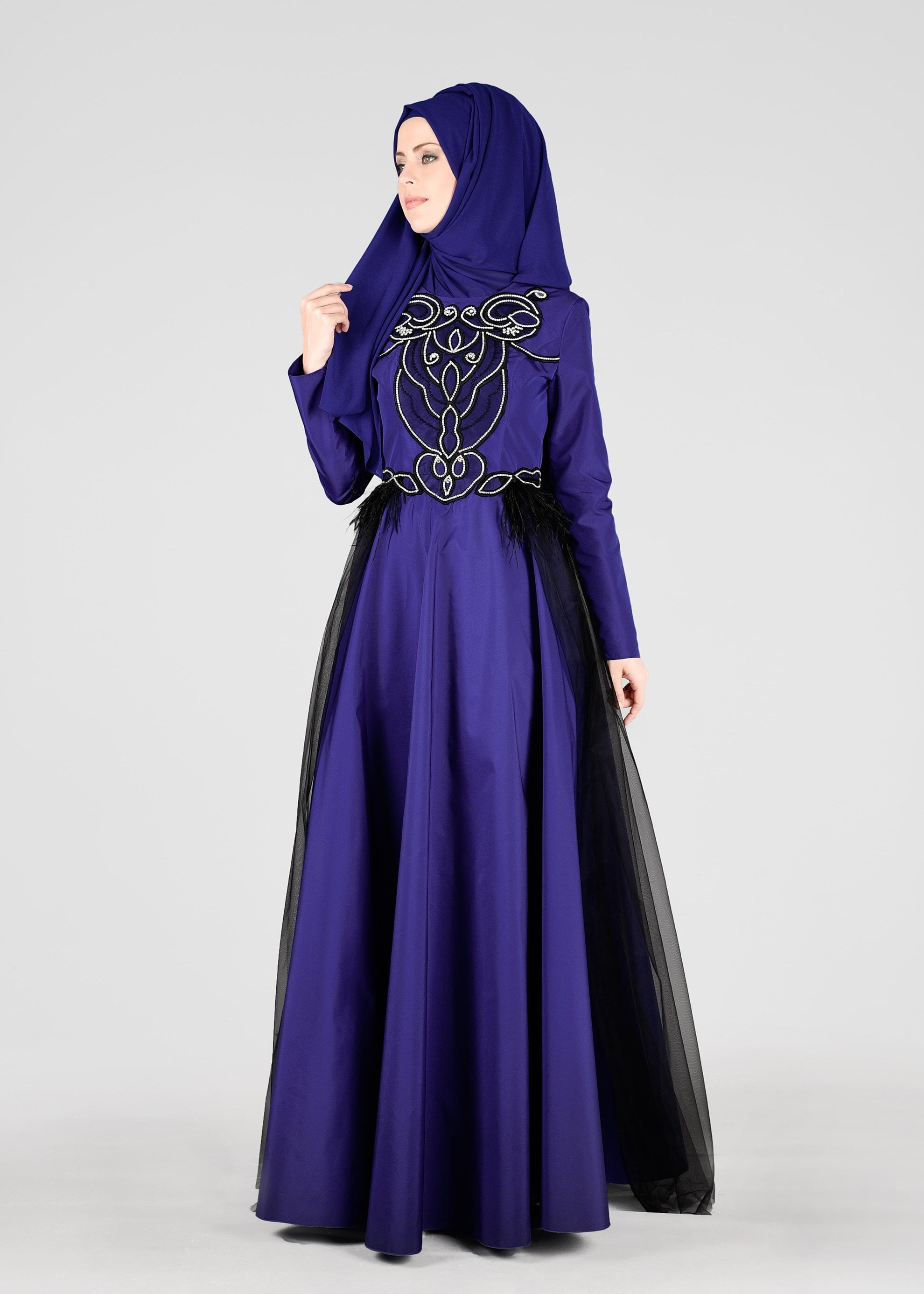 Tesettür giyim LACİVERT 5358 AİSHA ABİYE 38/42 TEK38