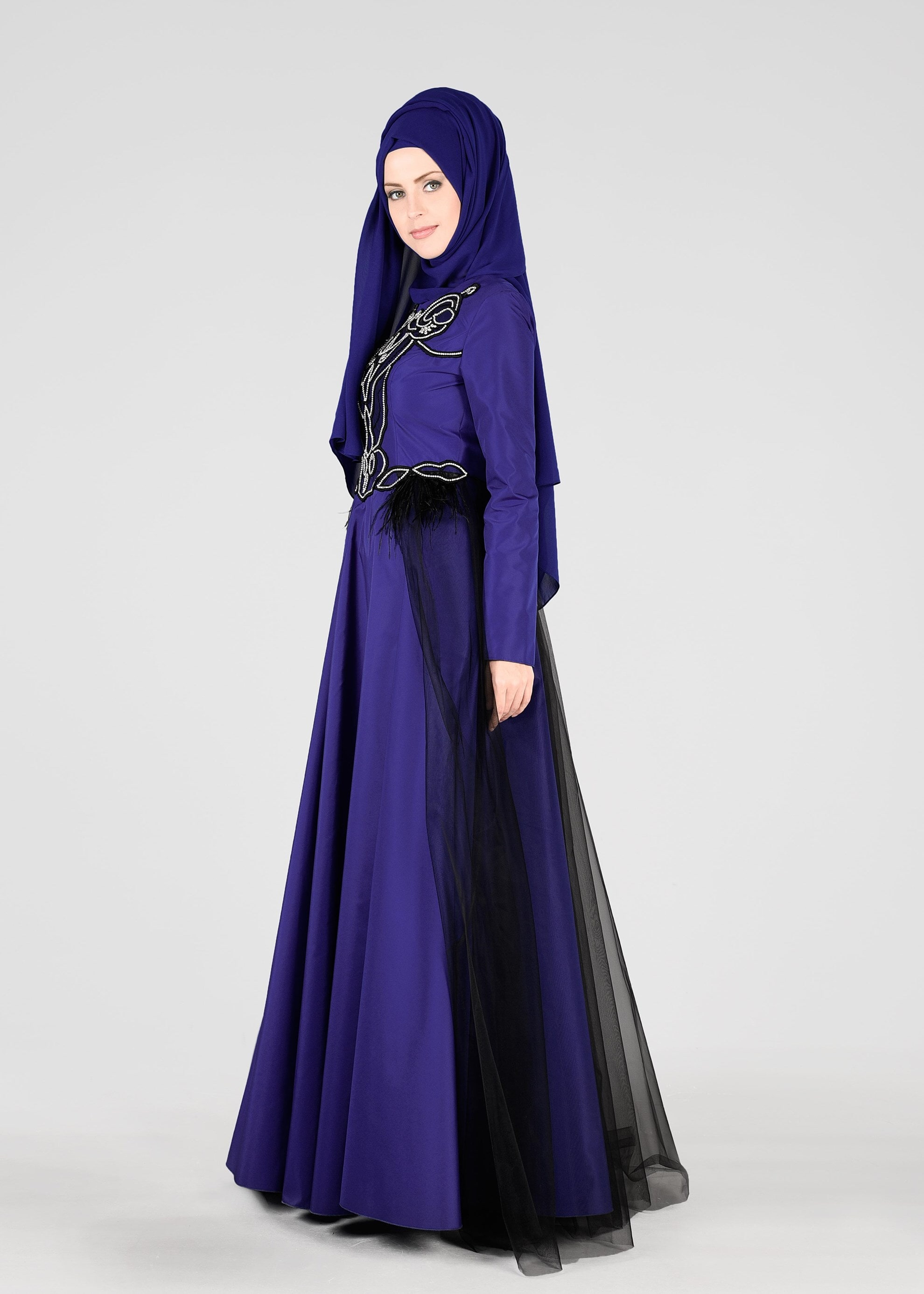 Tesettür giyim LACİVERT 5358 AİSHA ABİYE 38/42 TEK38