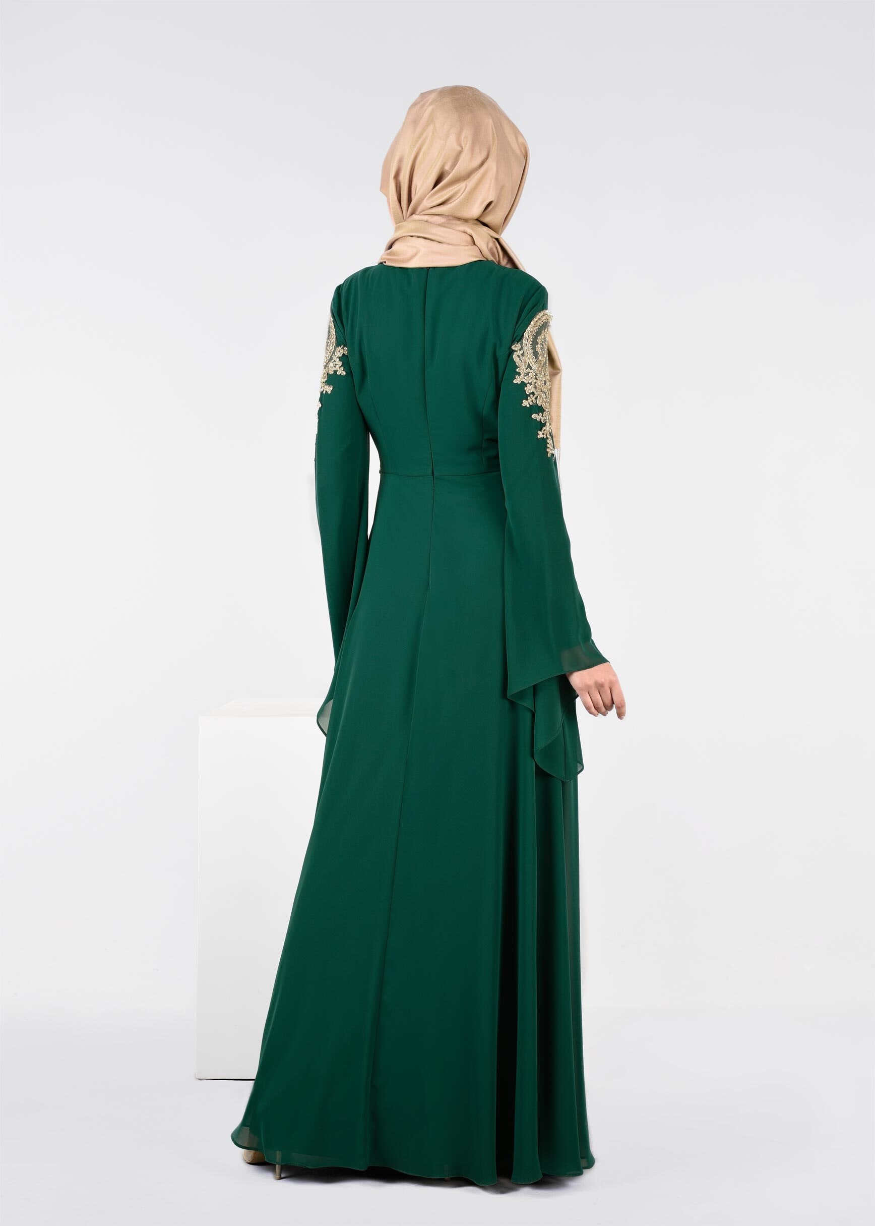 Tesettür giyim YEŞİL 5365 NEW MULTİ ŞİFON ABİYE 38/44 TEK40