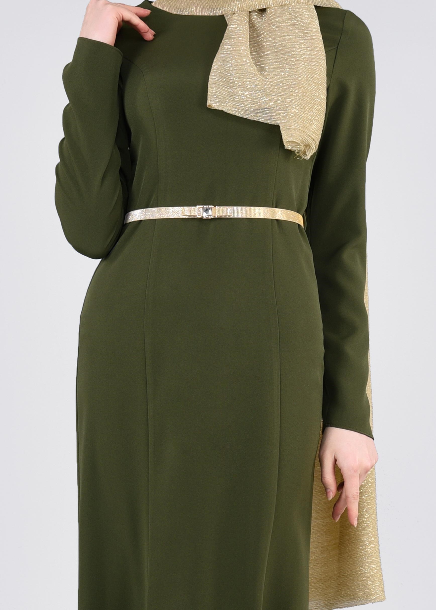 Tesettür giyim HAKİ 5373 DORE ABİYE 38/46 TEK40