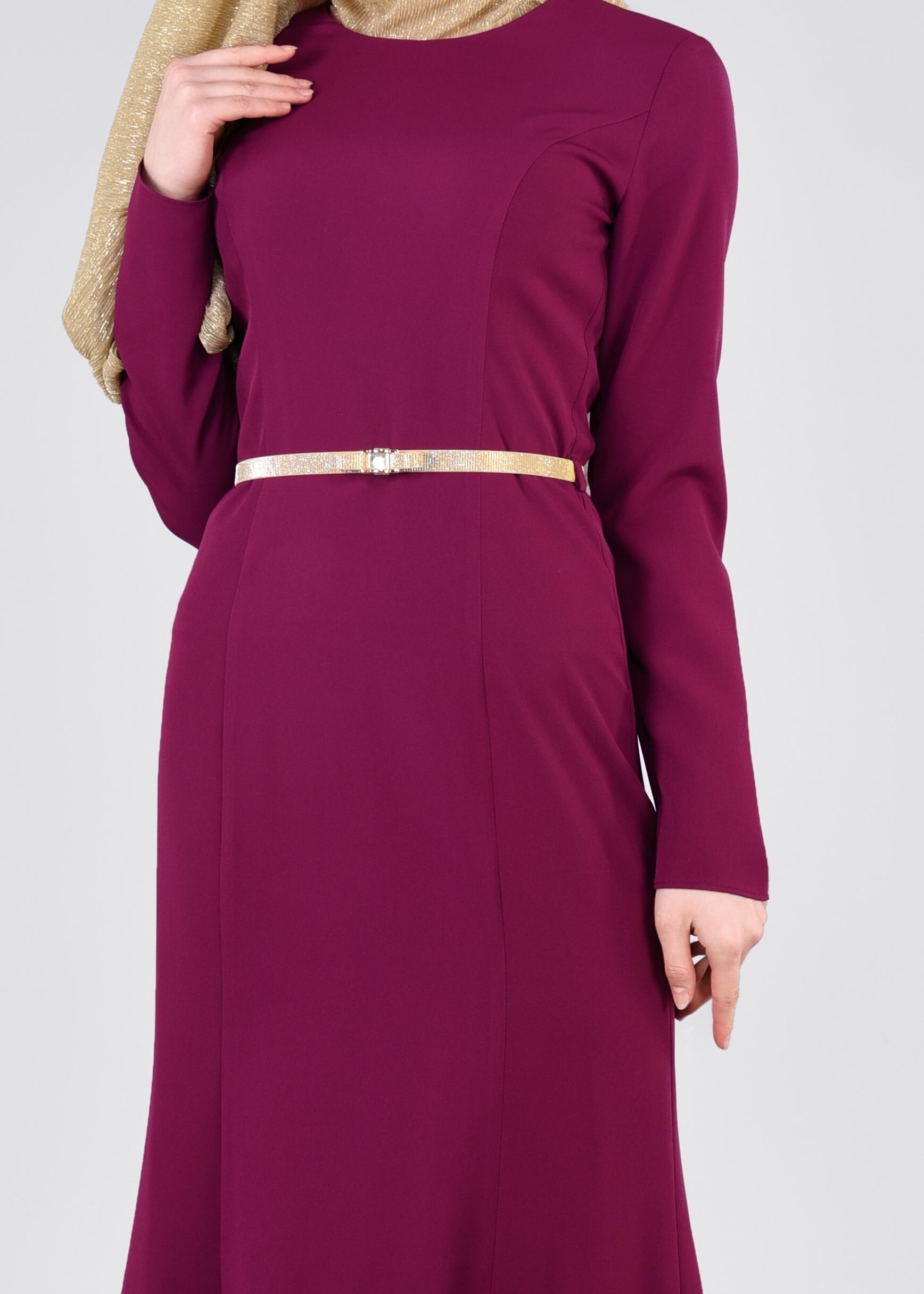 Tesettür giyim MOR 5373 DORE ABİYE 38/46 TEK40