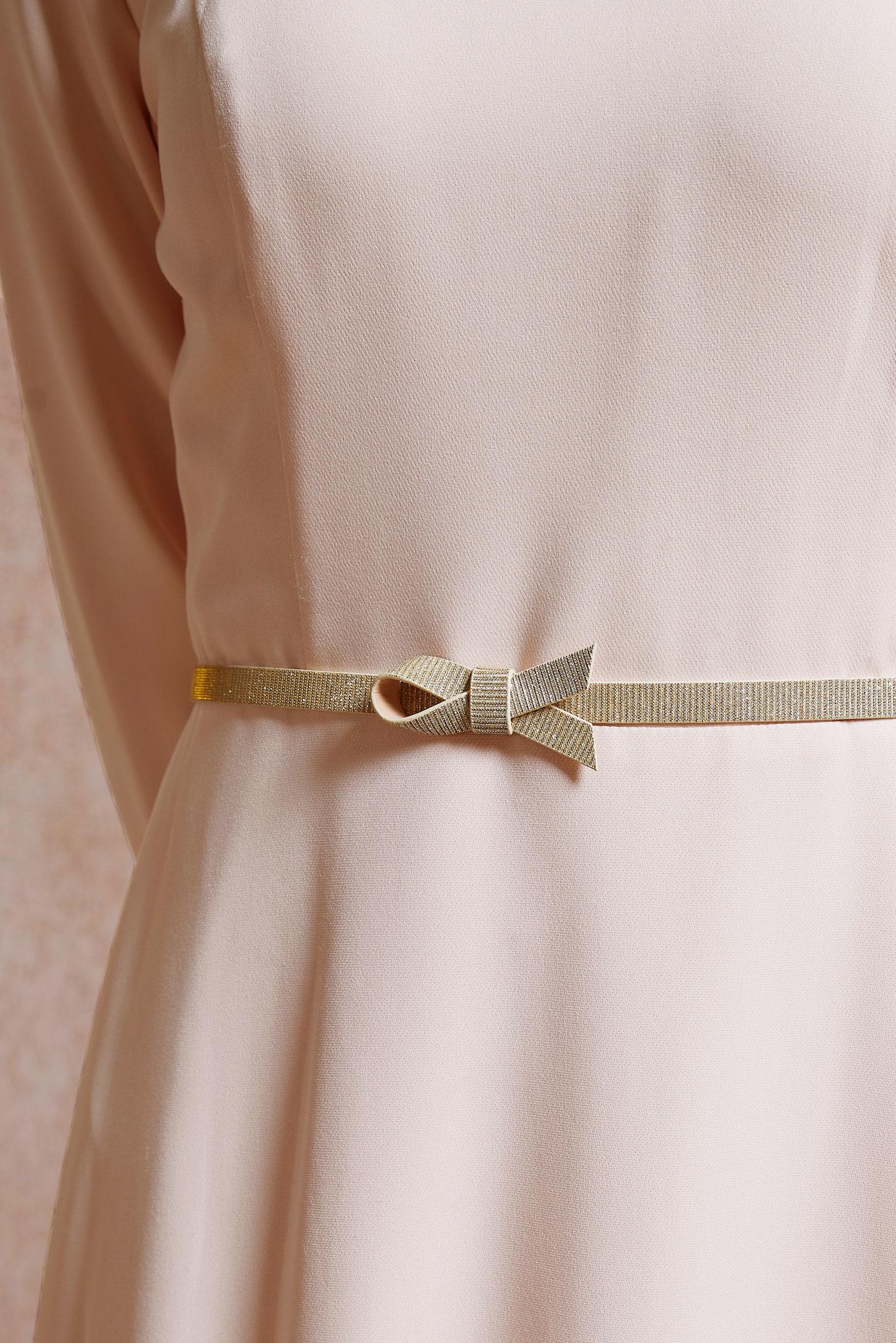 Tesettür giyim PUDRA DÜZ TESETTÜR ABİYE ELBİSE 5374