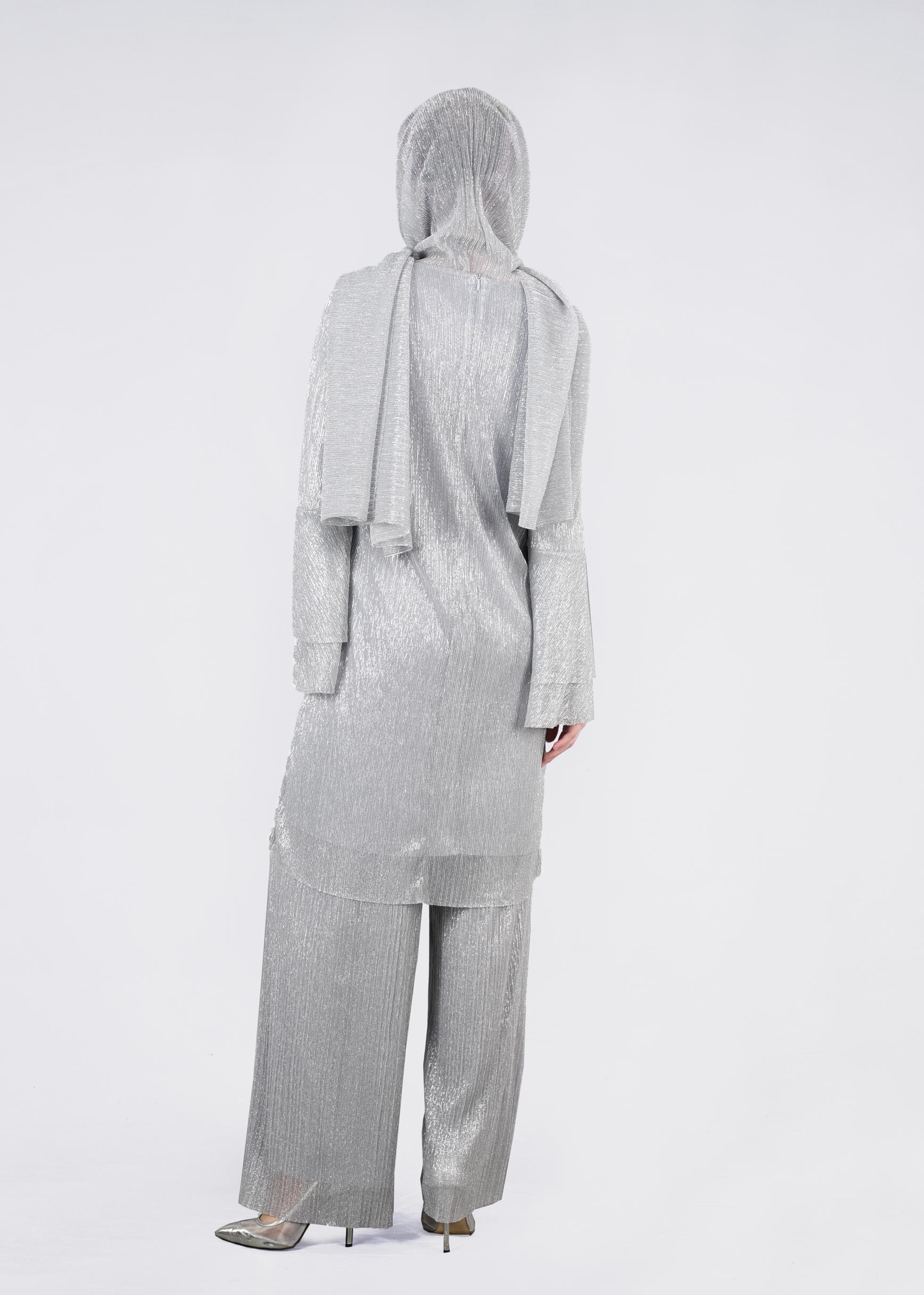 Tesettür giyim GÜMÜŞ 5408 NEW CHRİSTİNE 2&prime;Lİ PANT.ABİYE 40/46