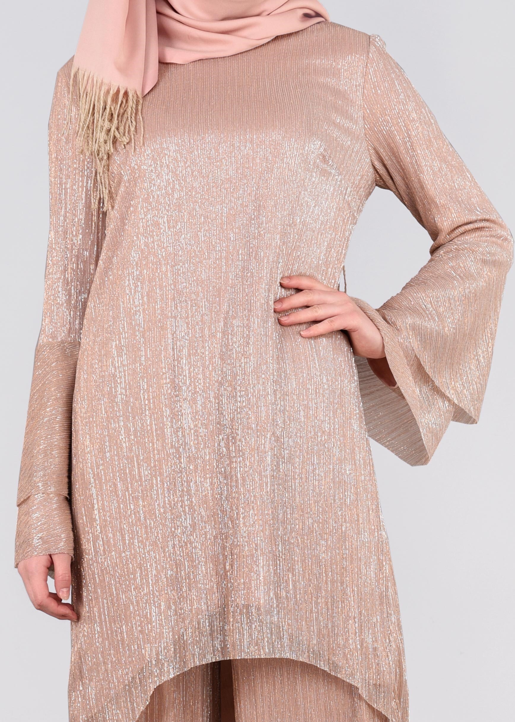 Tesettür giyim PUDRA 5408 NEW CHRİSTİNE 2&prime;Lİ PANT.ABİYE 40/46