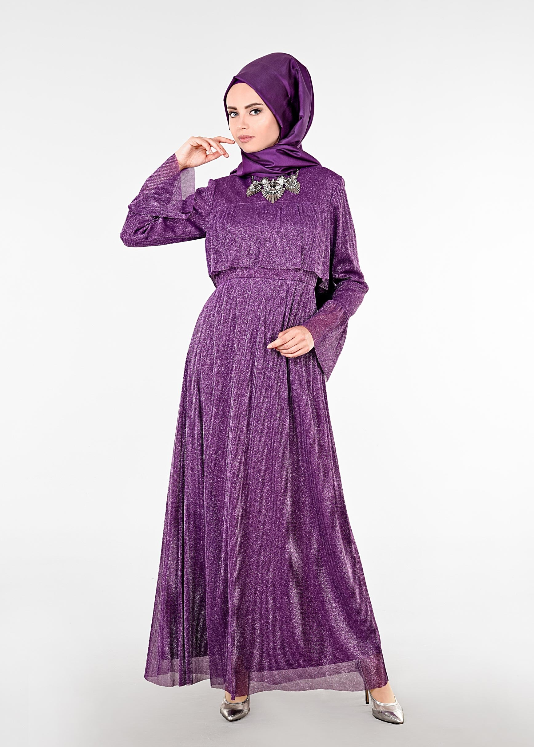 Tesettür giyim MOR 5411 NEW HELEN ABİYE 36/42 TEK38